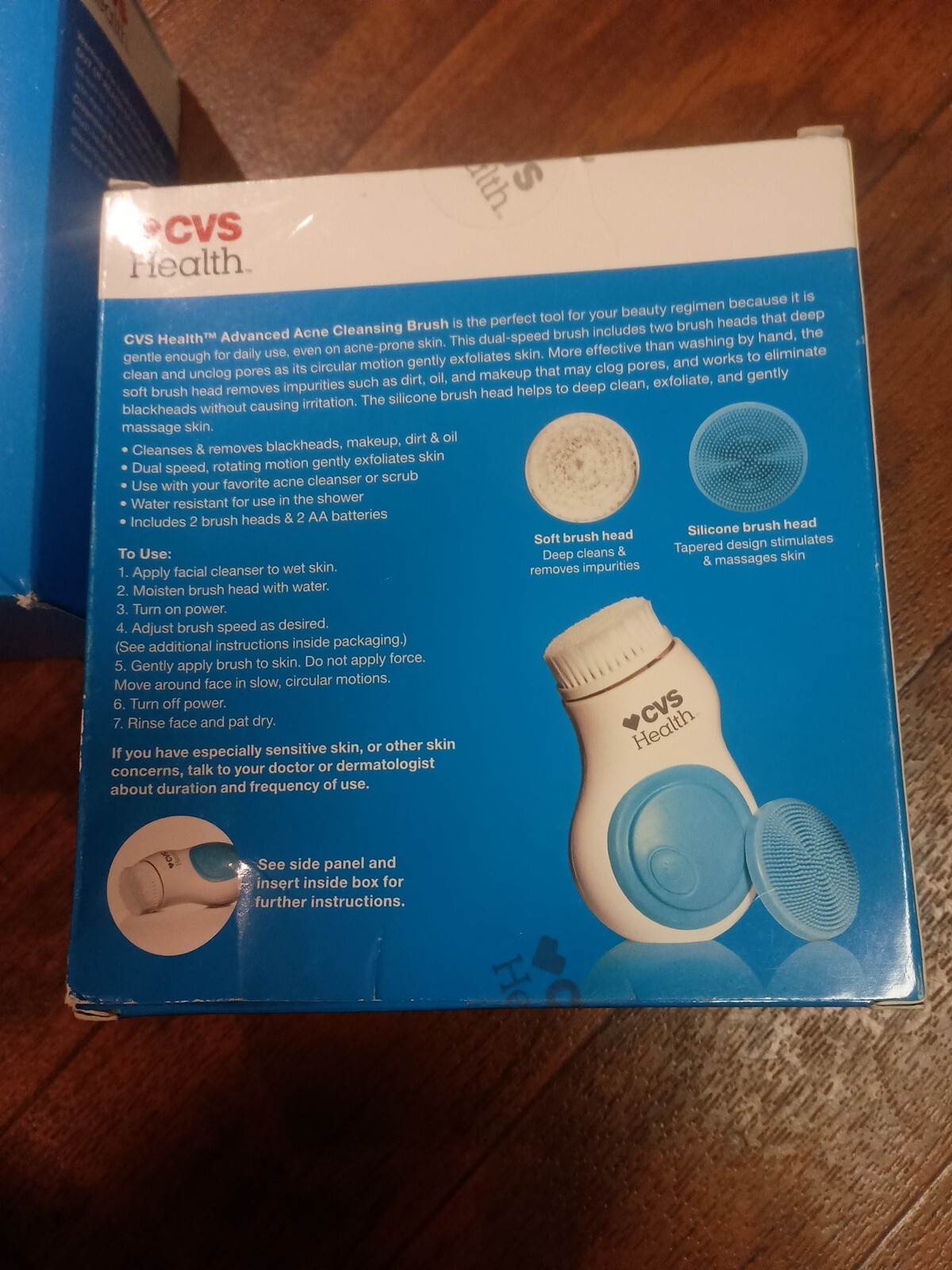 2xFacial Deep Cleansing Exfoliating Acne W/2 Brushes Battery Powered Waterproof