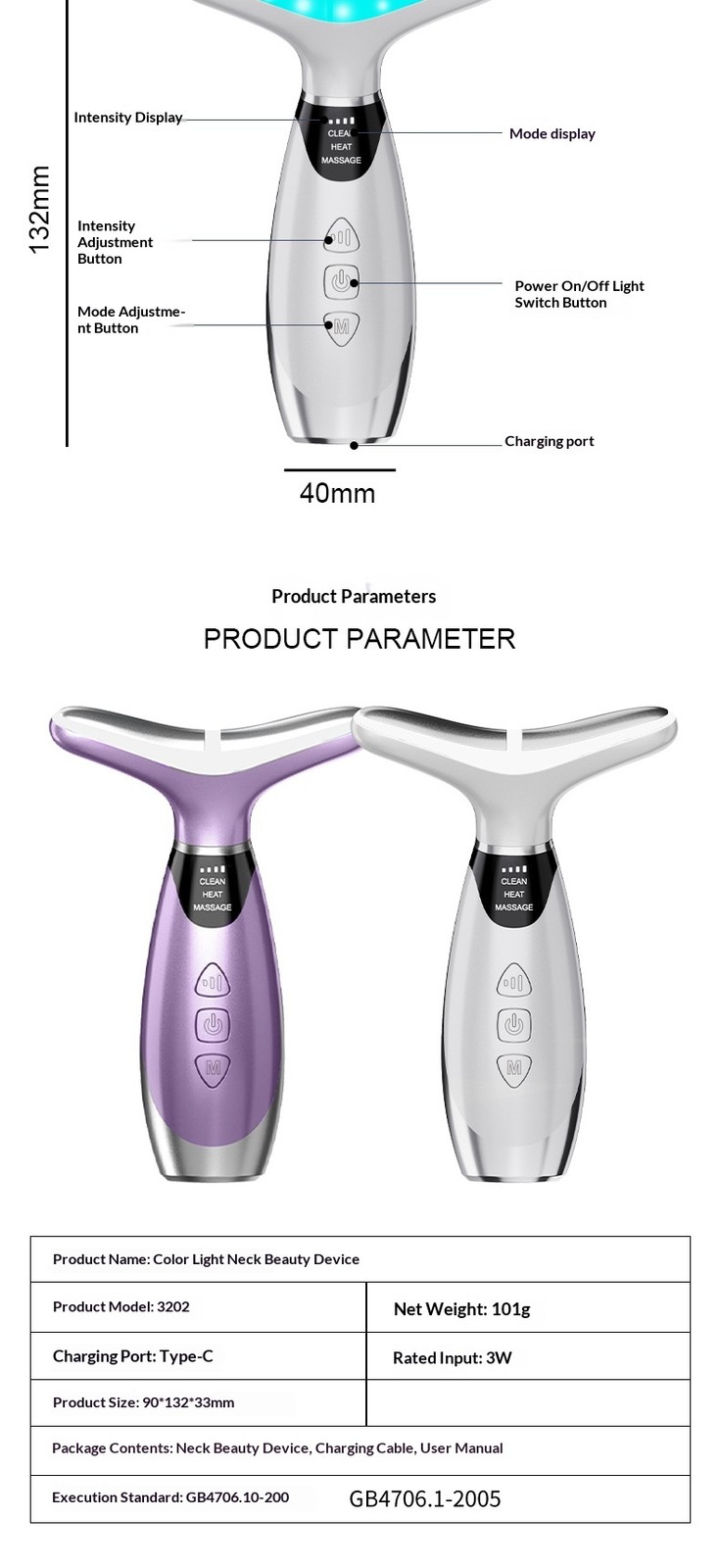 Neck Beauty Device Nasolabial Fold And Neck Wrinkle Remover Facial Massager And