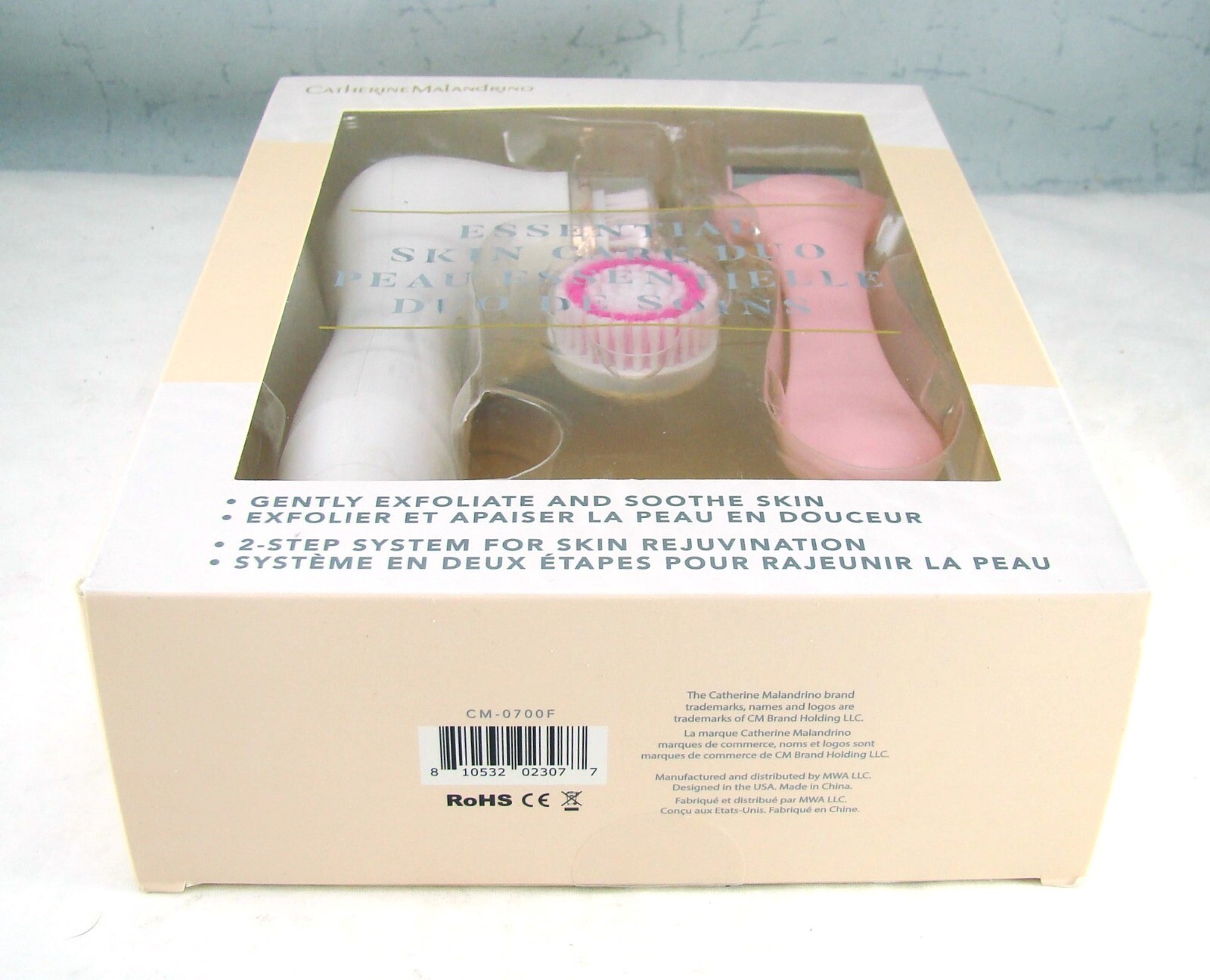 Catherine Malandrino Essential Skin Care Duo Facial Brush & Ice Roller NEW NIB