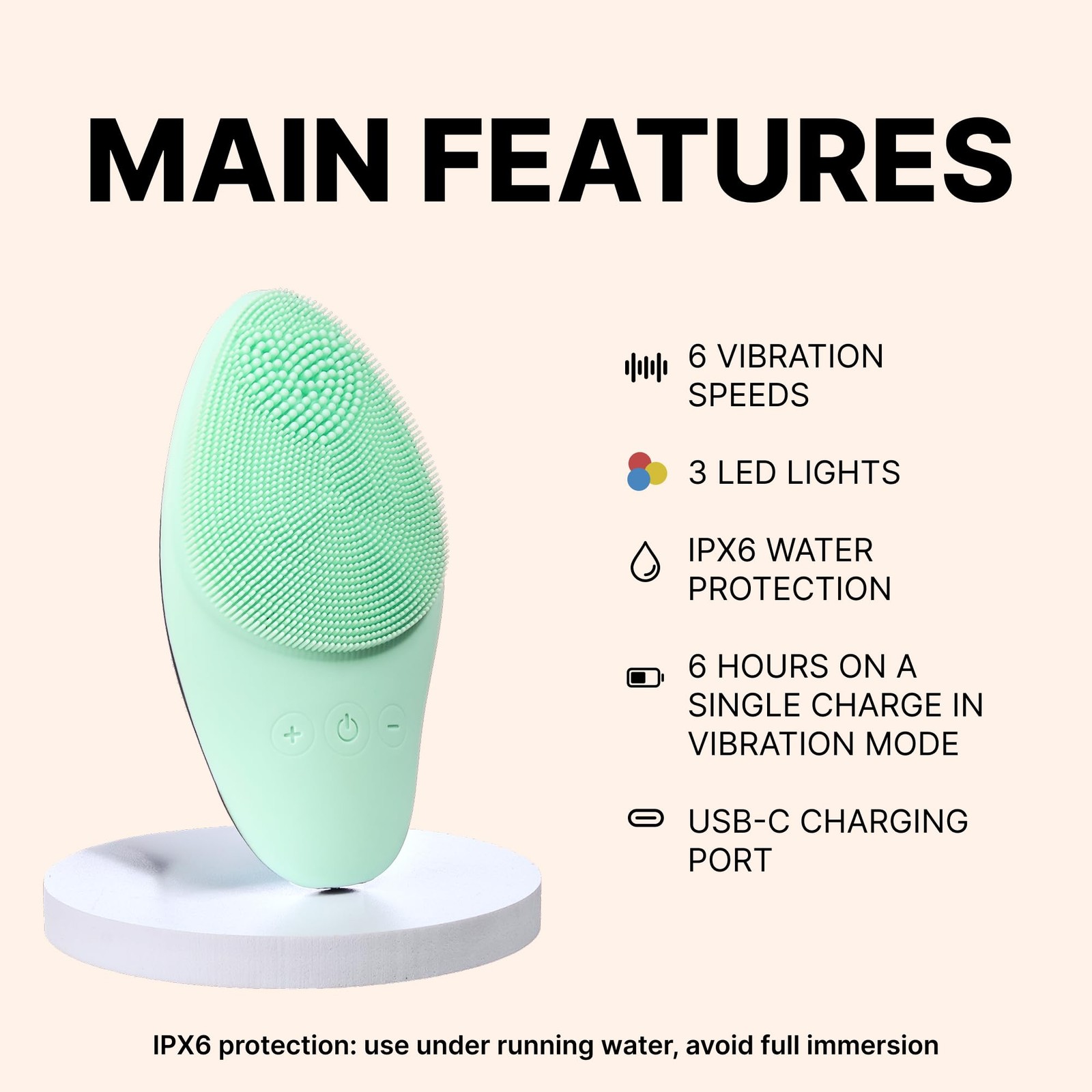 Rechargeable Silicone Cleansing Brush & Scrubber, Water-Resistant Exfoliator …