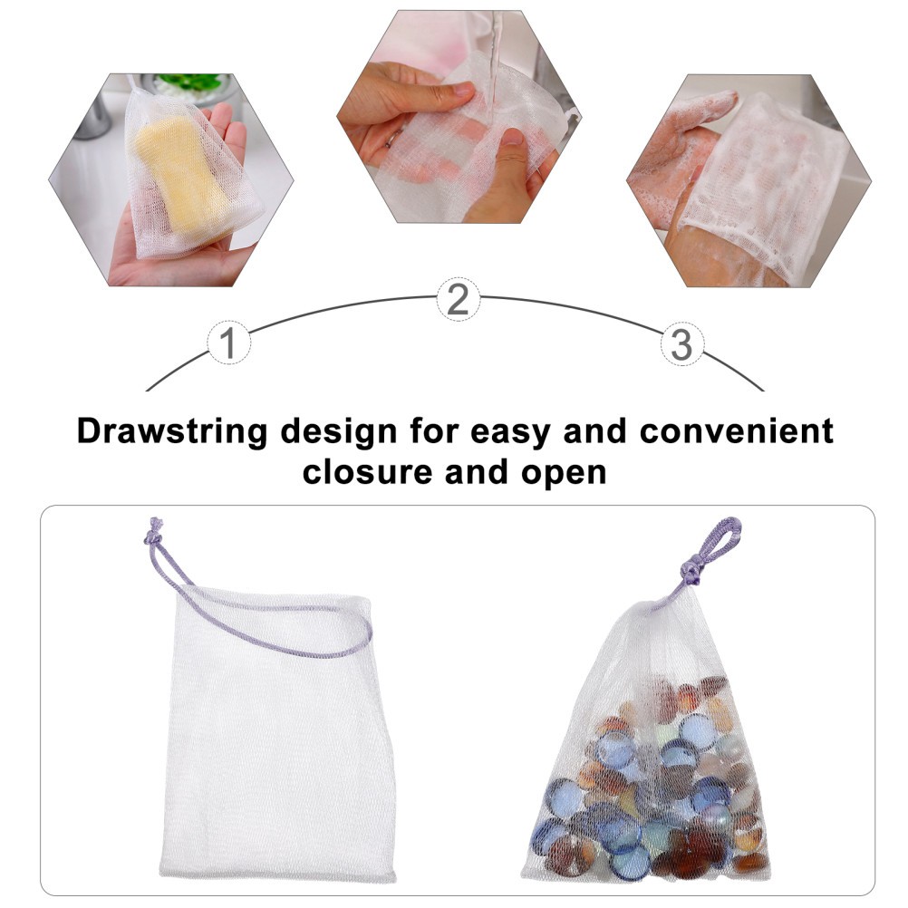 40 Pcs Nylon Soap Foaming Net Bag Facial Bubble Helper For Bath Use