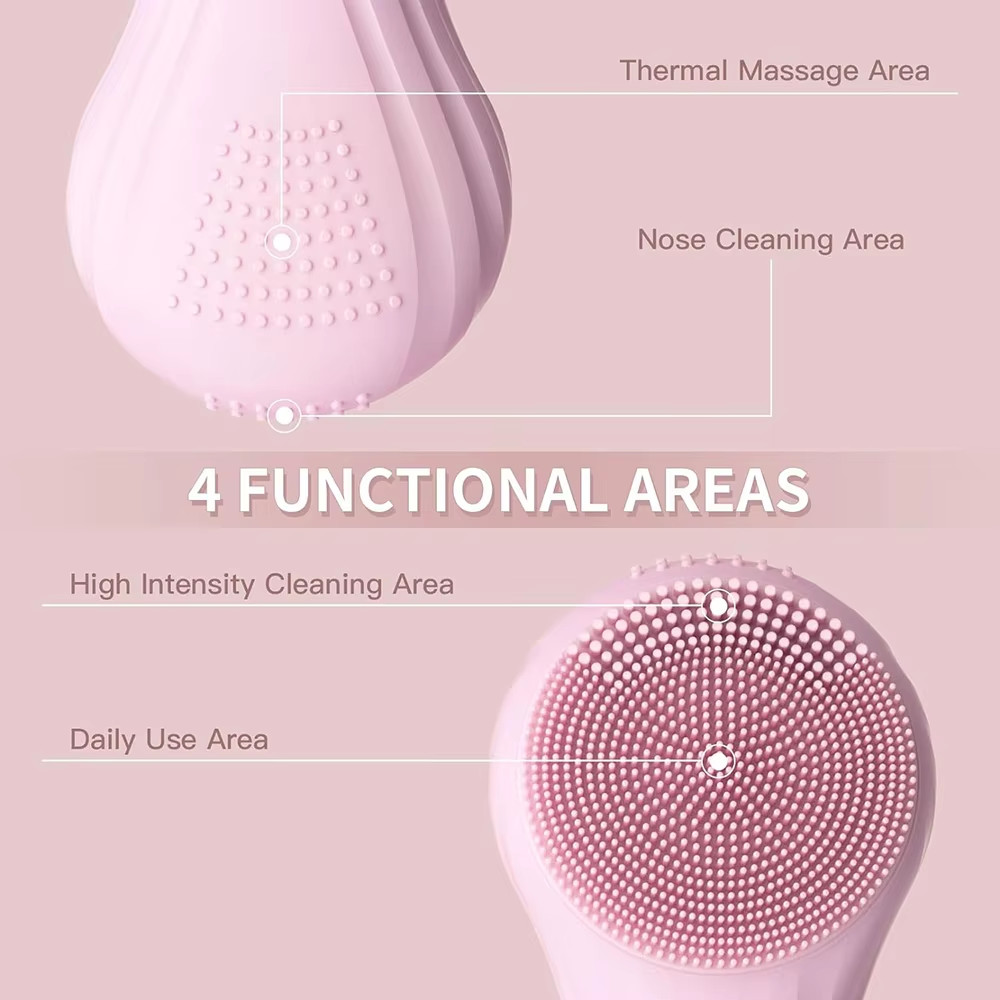 Sonic Waterproof Facial Cleansing Brush Rechargeable Scrubber Exfoliating Vibrat