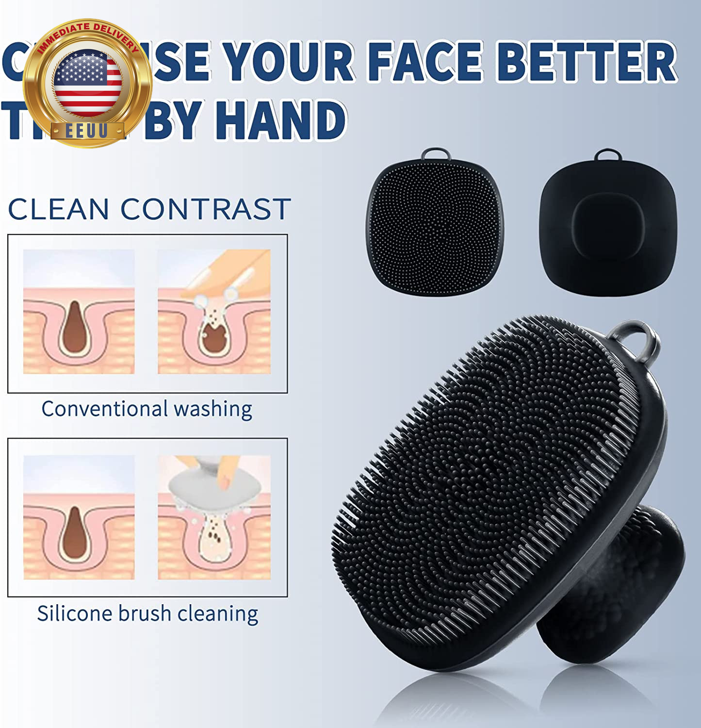 Face Scrubber, Silicone Face Scrubber for Men Facial Cleansing Brush Silicone Fa