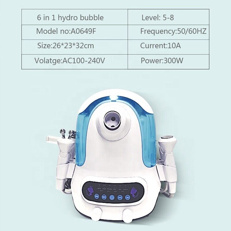 6In1Oxygen Hydro Dermabrasion MachineSteam Deep Facial Cleaning Skin Care Device