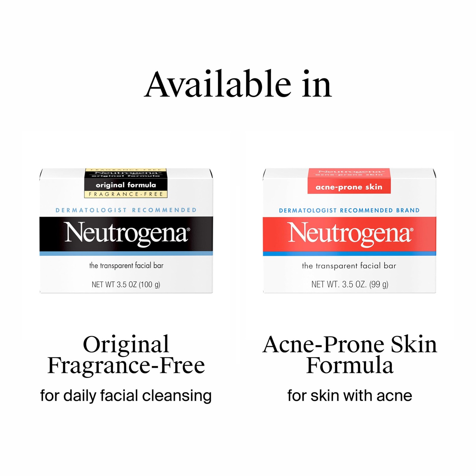 Neutrogena Original Transparent Facial Cleansing Bar, 3.5 Ounce, Clear