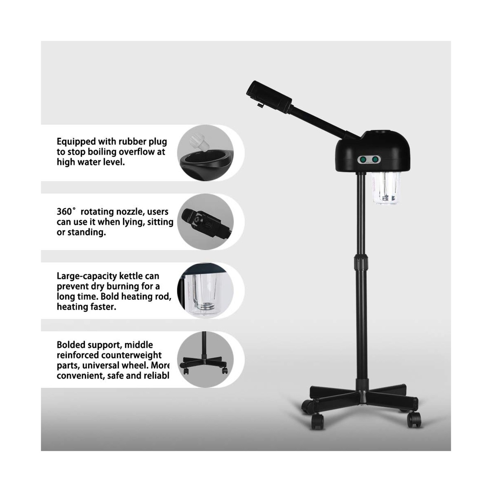 AceFox Professional Ozone Facial Steamer with Hot Mist, Face Steamer Machine …