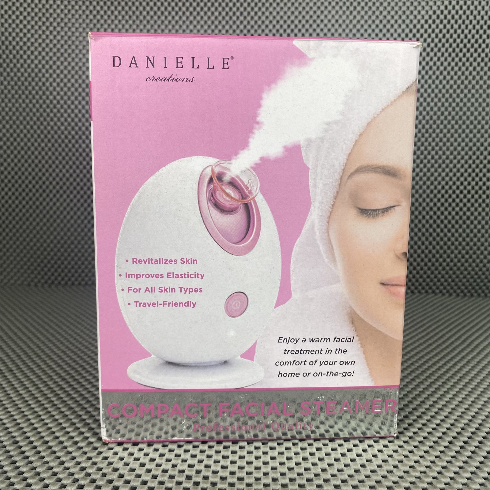 Danielle Compact Facial Steamer Beauty Facial Care White Pink Steamer