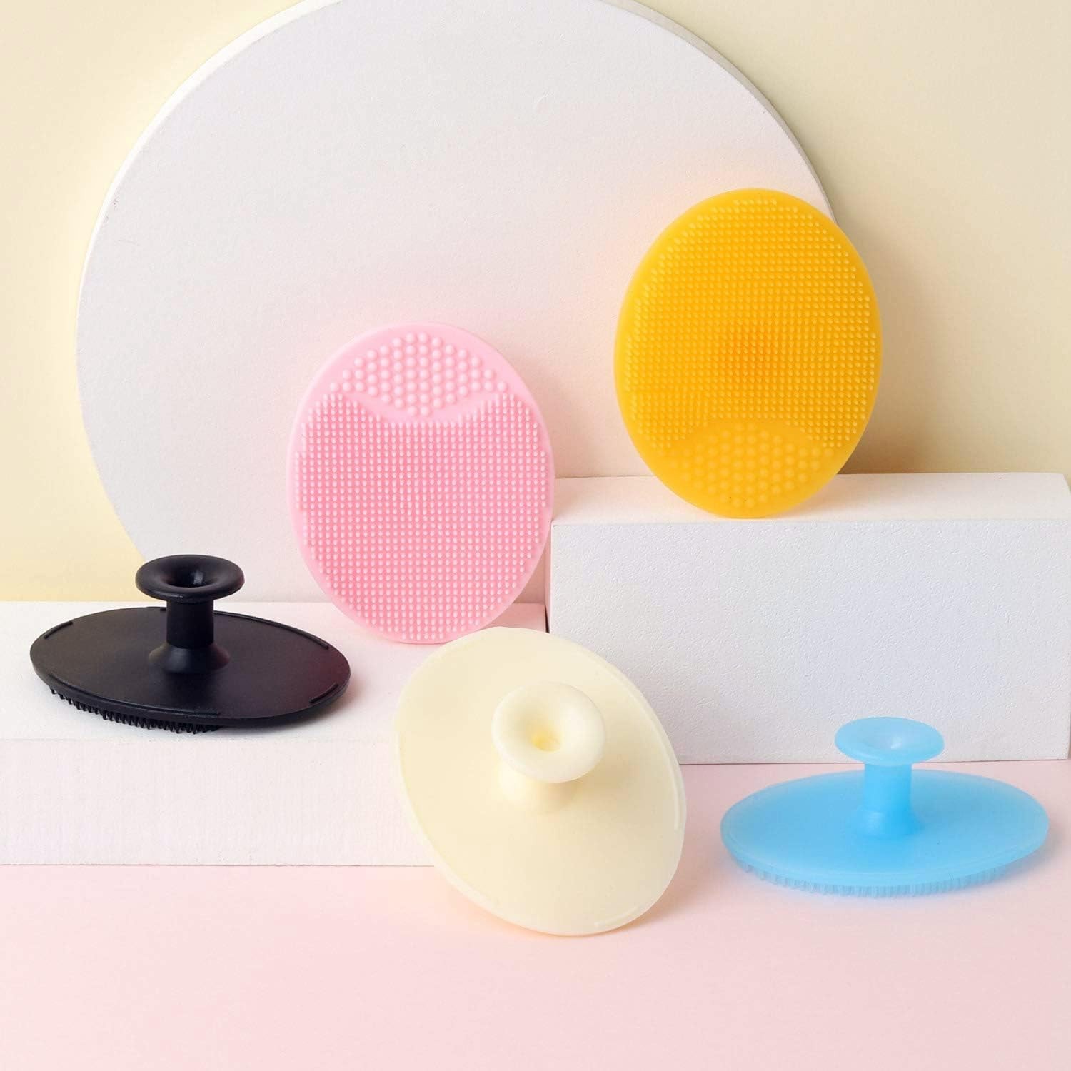 10 Pcs Silicone Face Scrubbers with Suction, 10 Count(Pack of 1), Multi Color