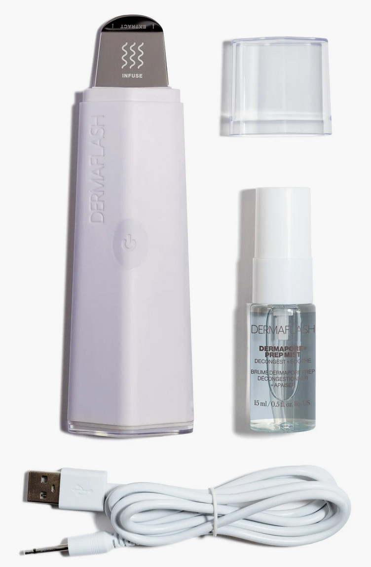 DERMAFLASH DERMAPORE+ Ultrasonic Pore Extractor + Skincare Infuser ~ LILAC ~