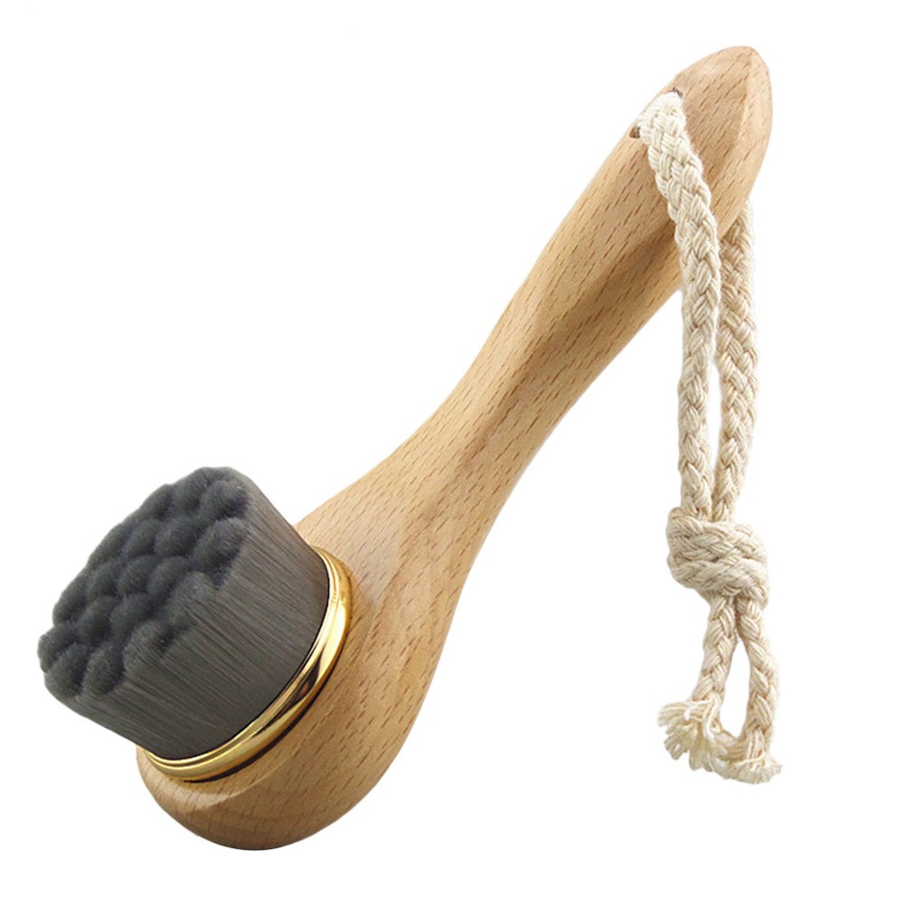 2Pcs Exfoliating Facial Brush Durable Bamboo for Skin Cleaning Multi Color