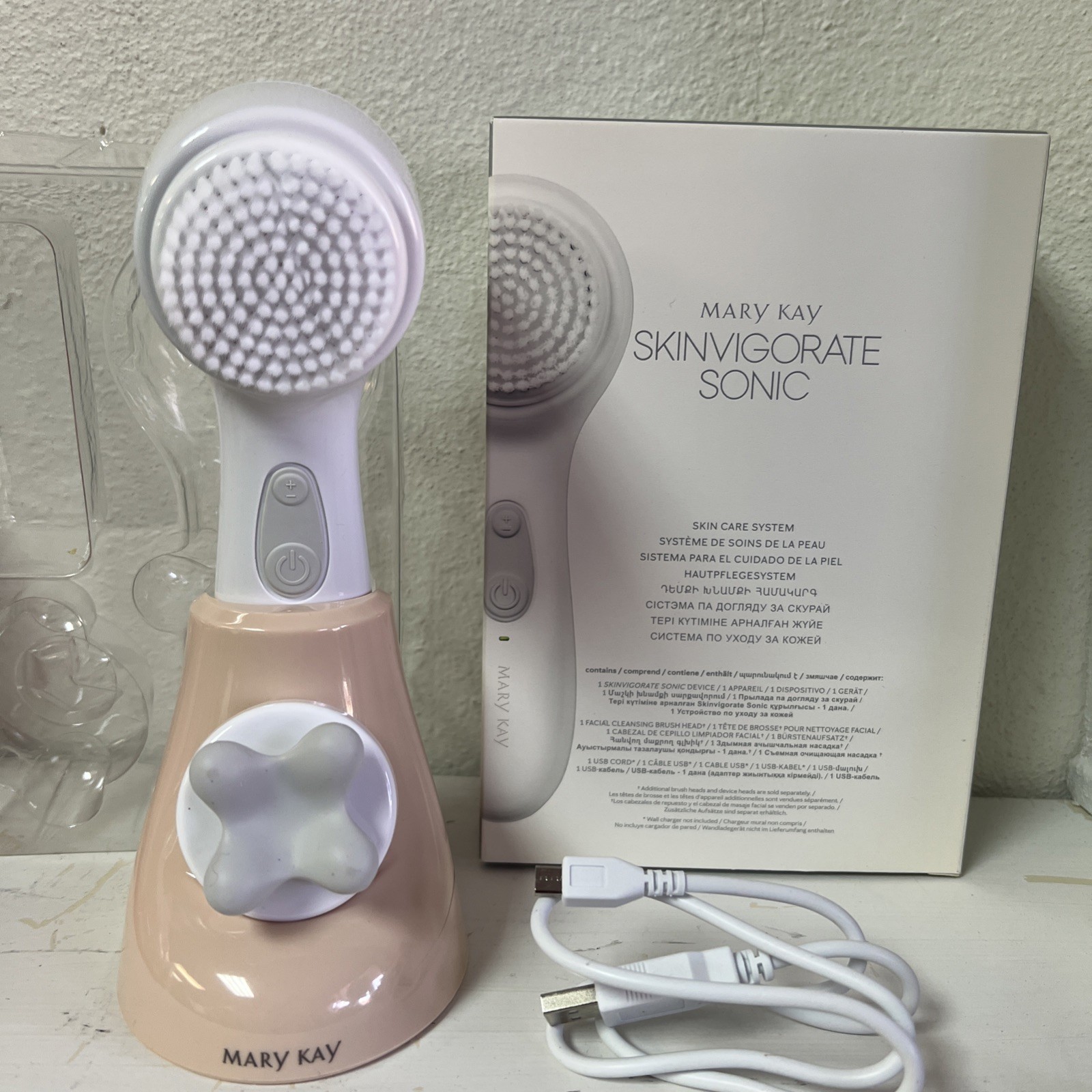 MARY KAY SKINVIGORATE System 1 Brush Head USB Cord, New Includes Stand