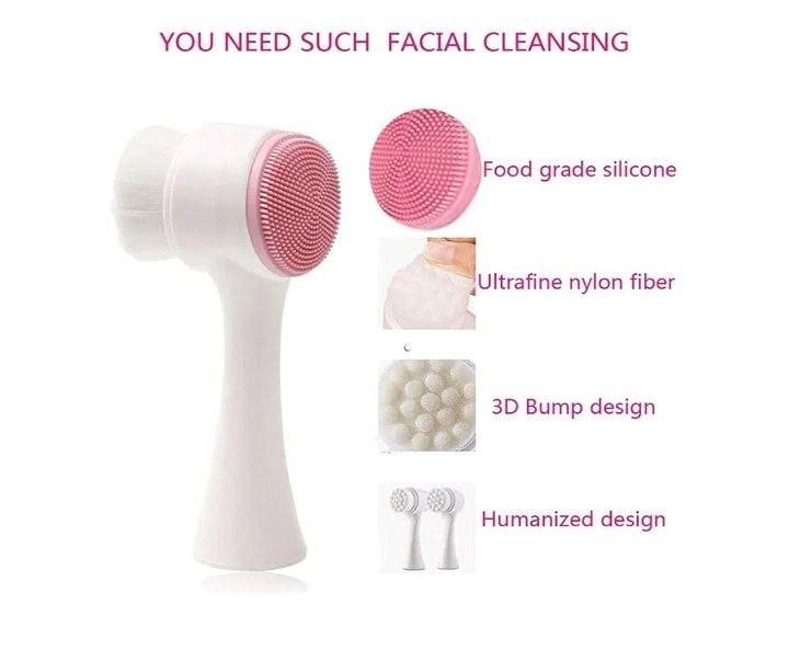 2 in 1 Silicone Face Facial Wash Brush Cleanser Cleansing Massage