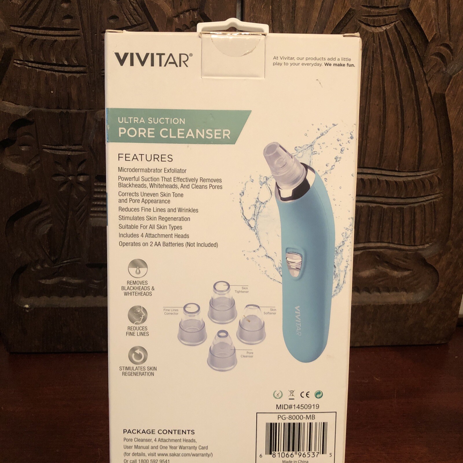 Vivitar Ultra Suction Pore Cleanser Simply Beautiful Soft Touch Series Blue New