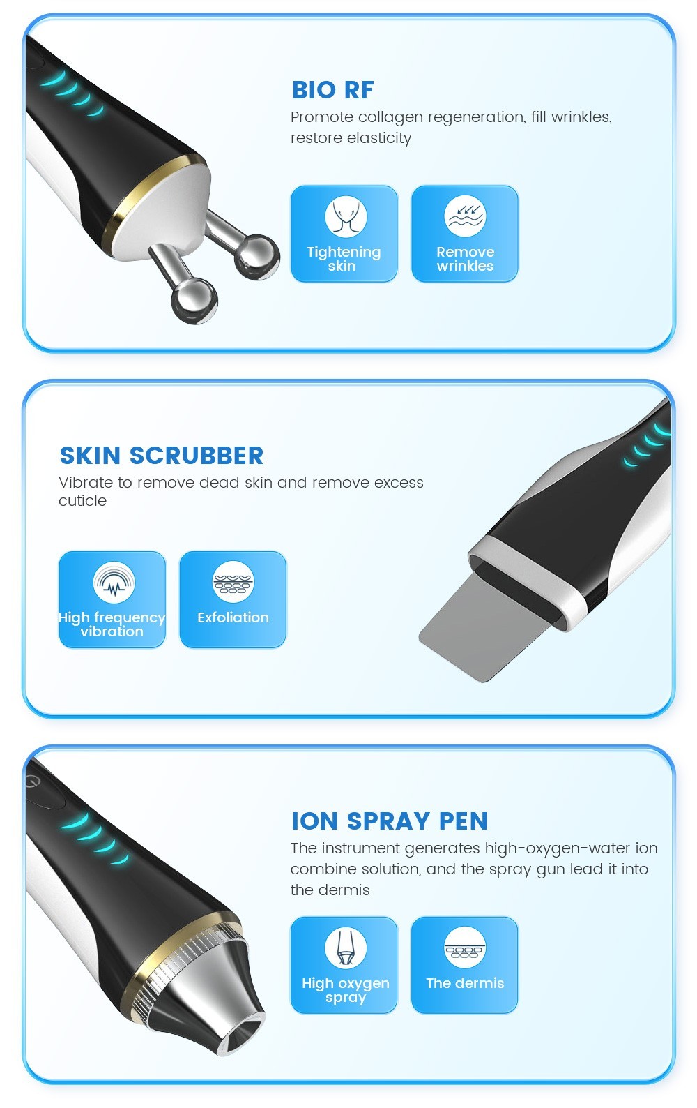 7 in 1 Facial Skin Deep Cleaning Tightening Blackhead removal beauty Machine