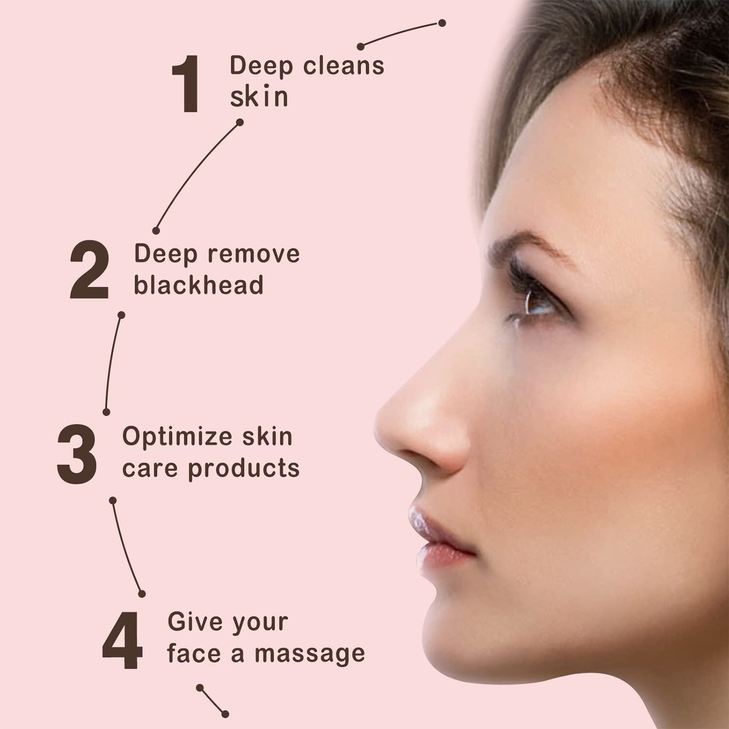Herramientas removedoras de puntos negros para una limpieza facial profunda rosa