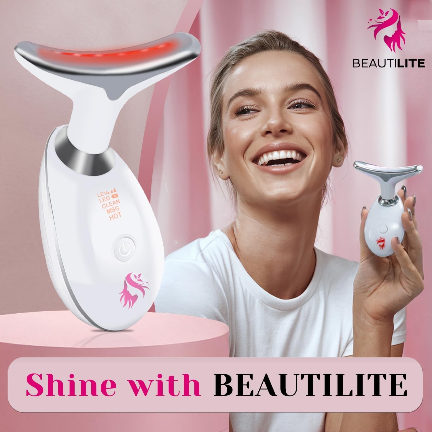Red Light Therapy for Face, Facial Massager, Skin Tightening & Anti-Aging Fac…