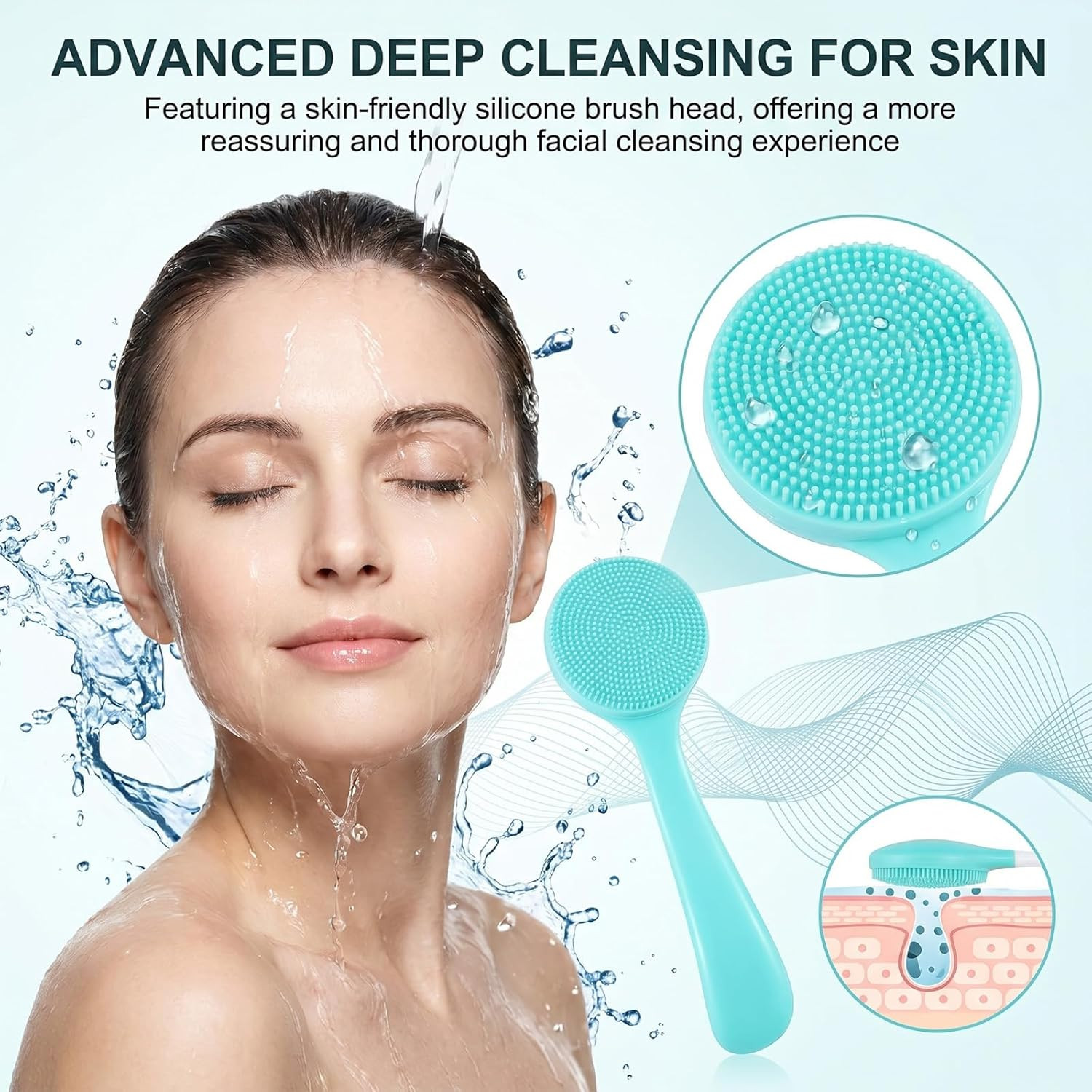 4 Pack Silicone Facial Cleansing Brush Manual Faces Scrub Brushes 2 in 1 Silicon