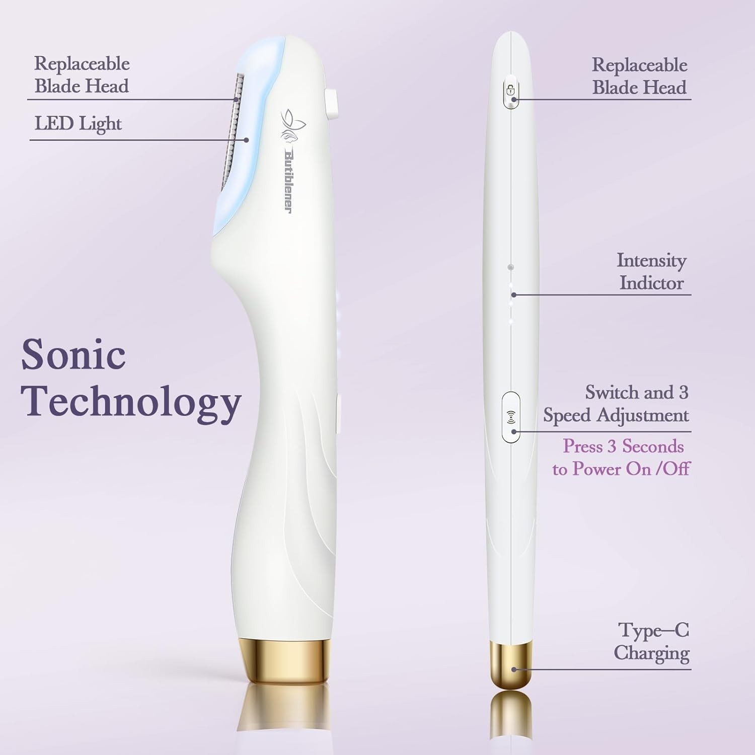 Dermaplane-razor for Women Face,Sonic Dermaplane,Sonic Dermaplaning Tool,Face