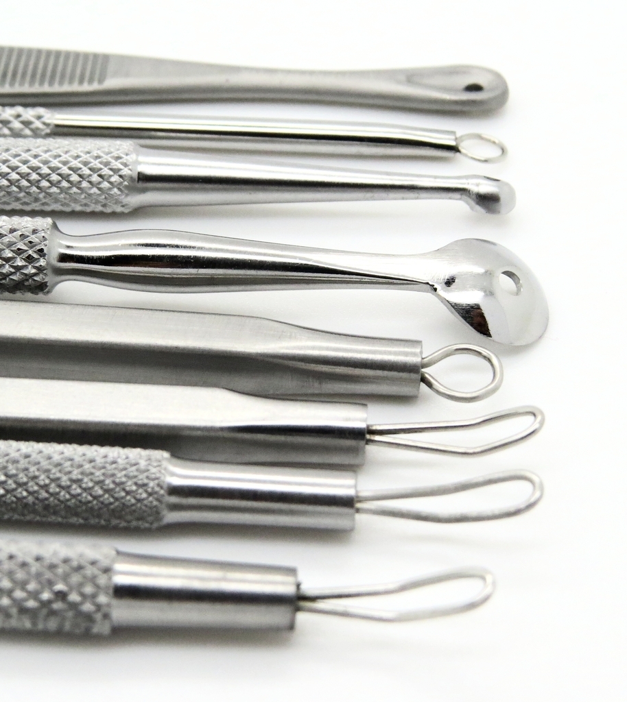 Set of 8 Professional Blackhead Comedone Pimple Blemish Acne Remover Tools Kit