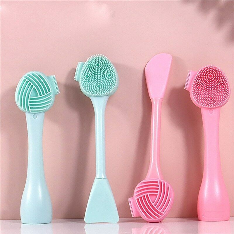 Portable Skin Care Tool Silicone Face Massage Facial Cleanser Brush Double Side