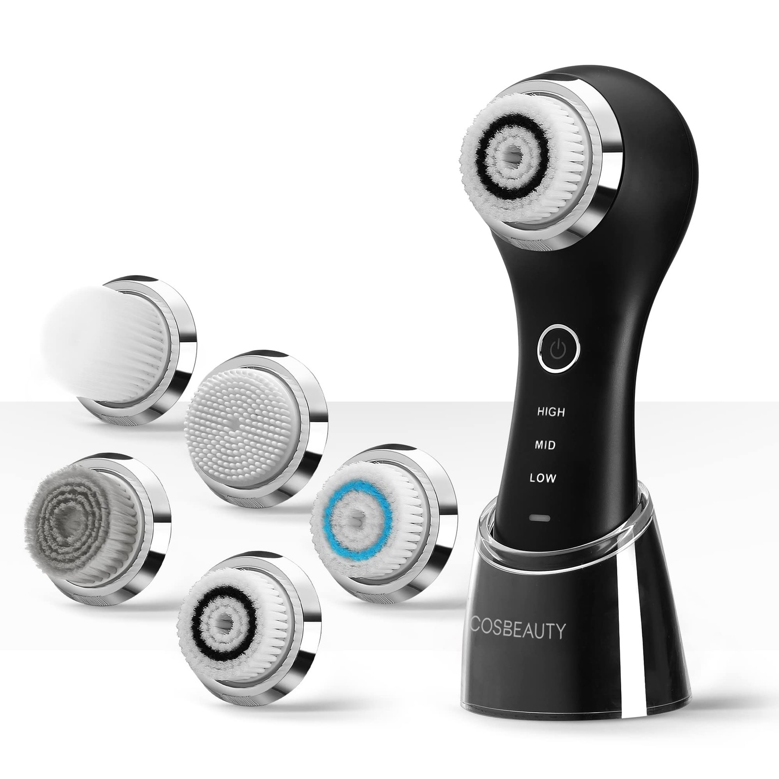 Scrubber Exfoliator Cleansing Brush with 5 Interchangeable Brush Head,Brush C…