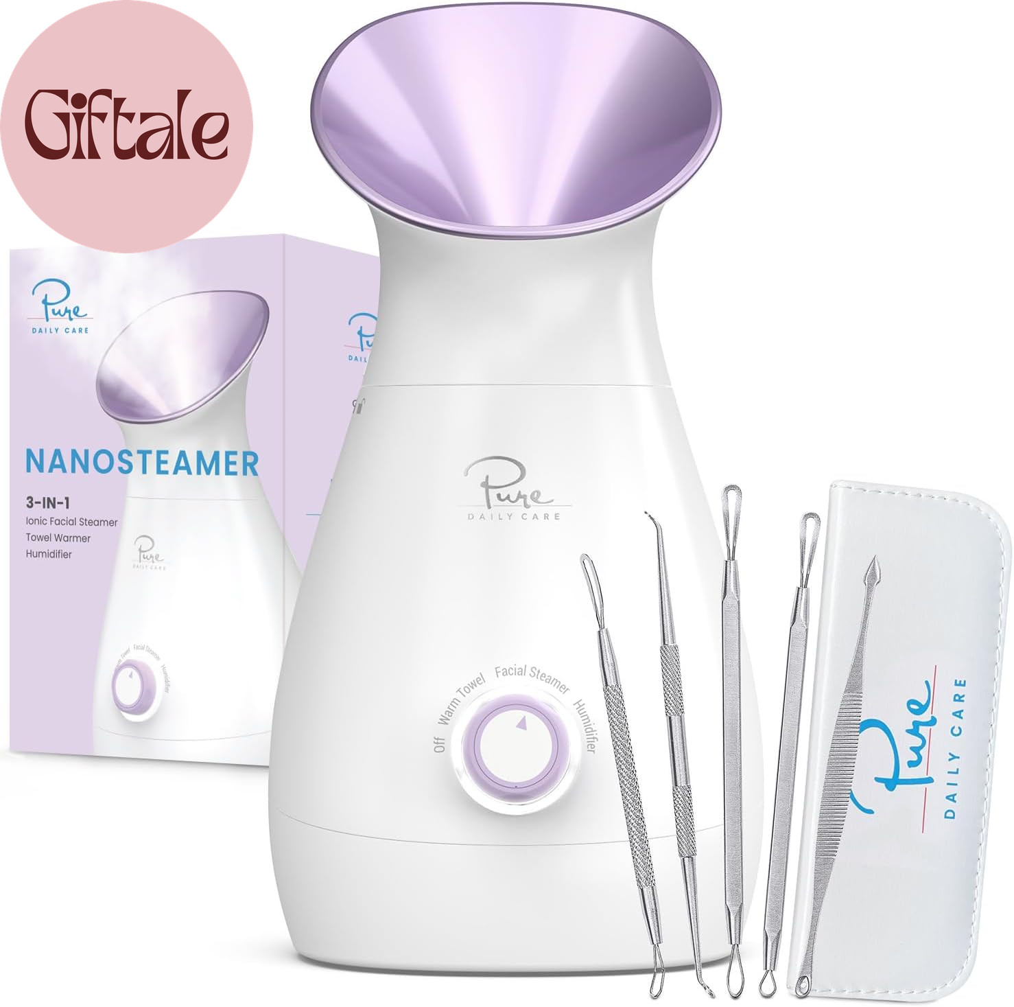 Nanosteamer Large 3-In-1 Nano Ionic Facial Steamer with Precise Temp Control – H