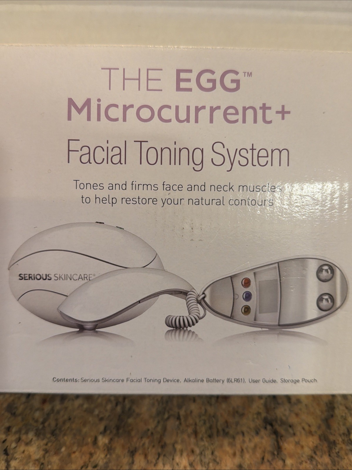 Skincare The EGG Microcurrent Facial Toning Firming System Blue Geo Design