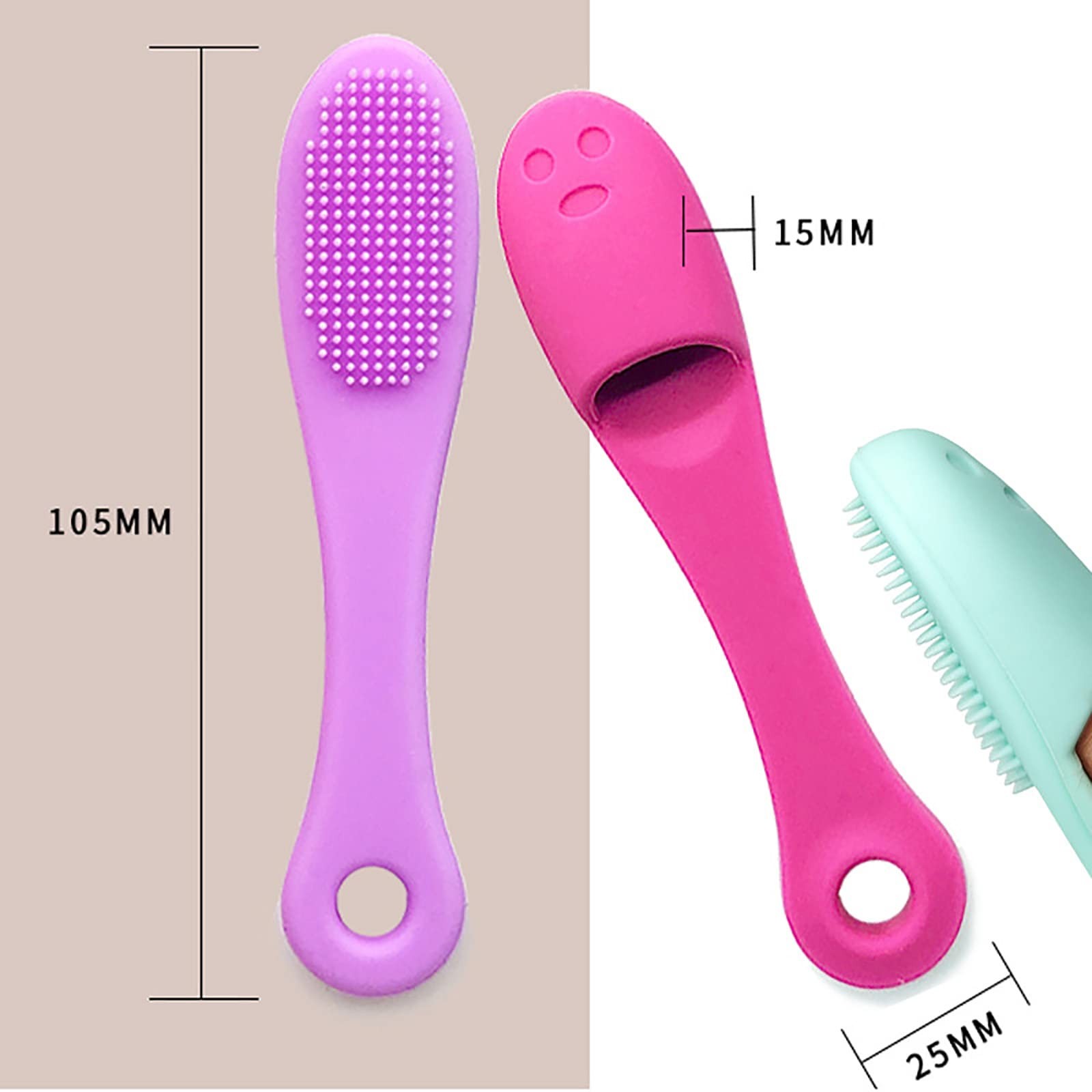 5-Pack Soft Silicone Manual Facial Cleansing Brushes, Face Random Color