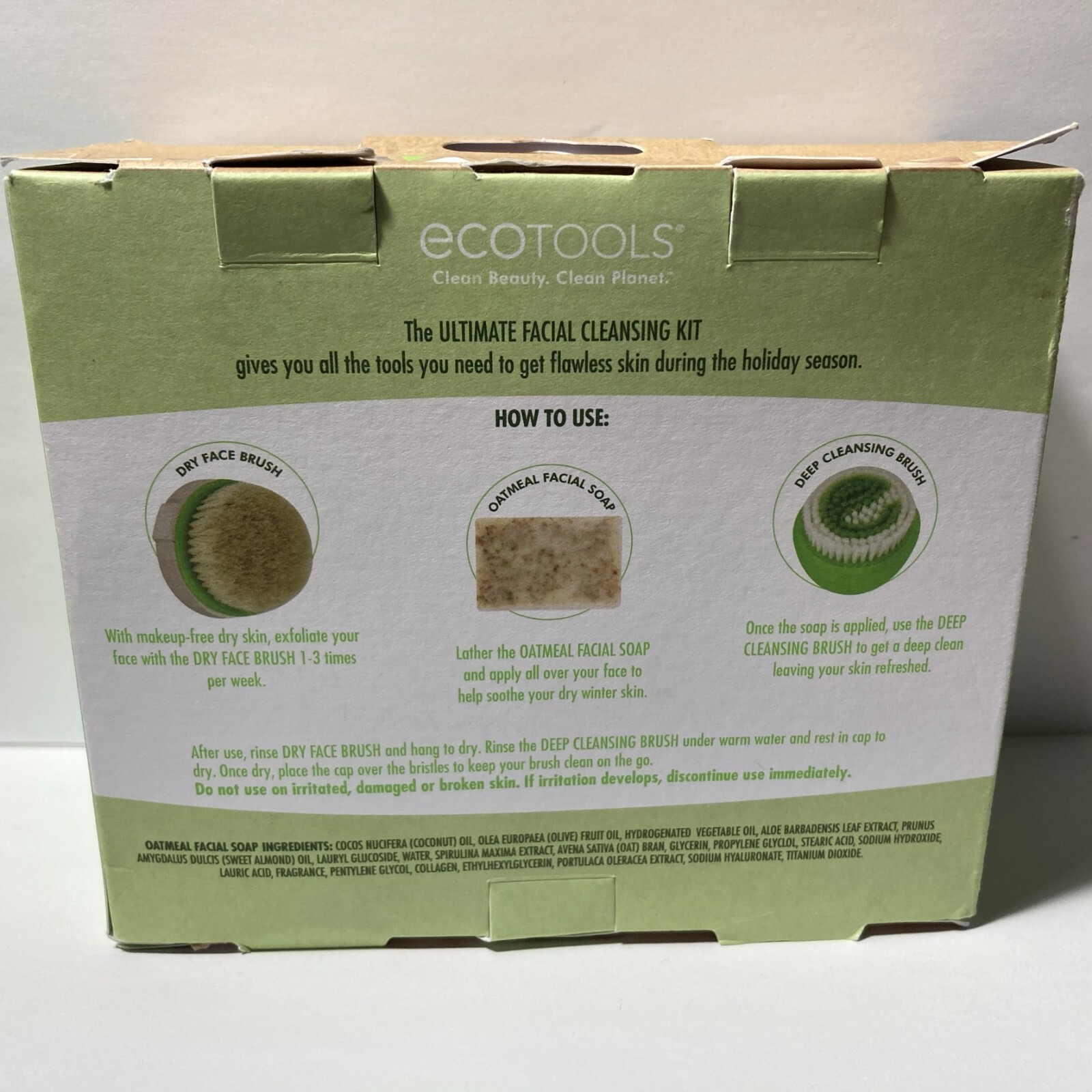 EcoTools Ultimate Facial Cleansing Kit Dry Face Deep Cleansing Brush Oatmeal