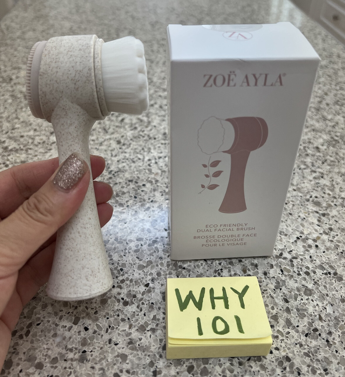 Zoe Ayla Eco Friendly Dual Facial Cleansing Brush FULL SIZE; SEALED BOX $33