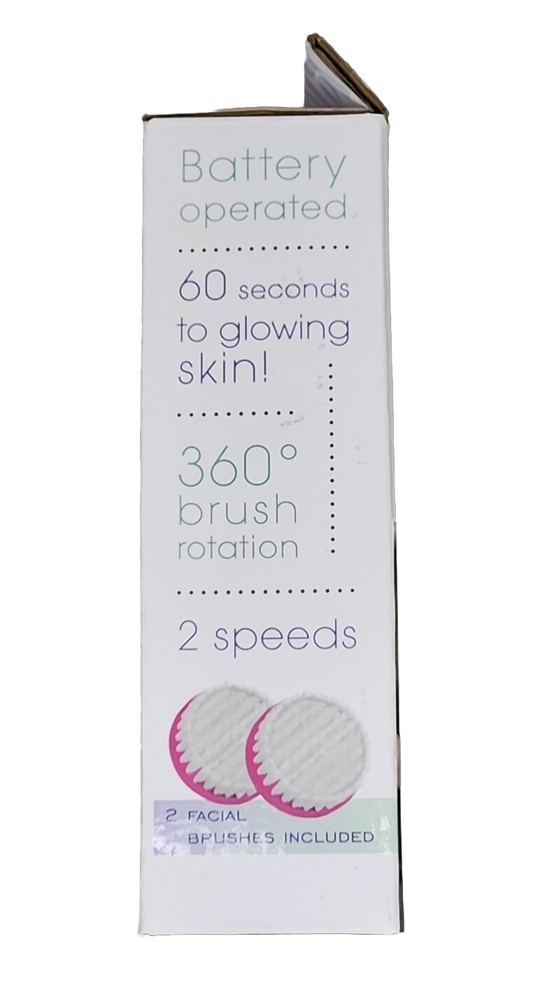 CONAIR True Glow Spin Facial Brush W/ 2 Attatchments-2 Speeds-Glowing Skin- NIB