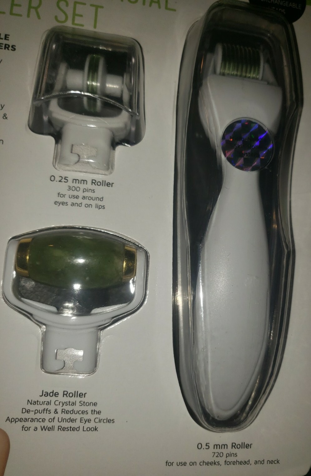 Precision Beauty Complete Facial Roller Set – Micro-needle Derma/Jade Rollers