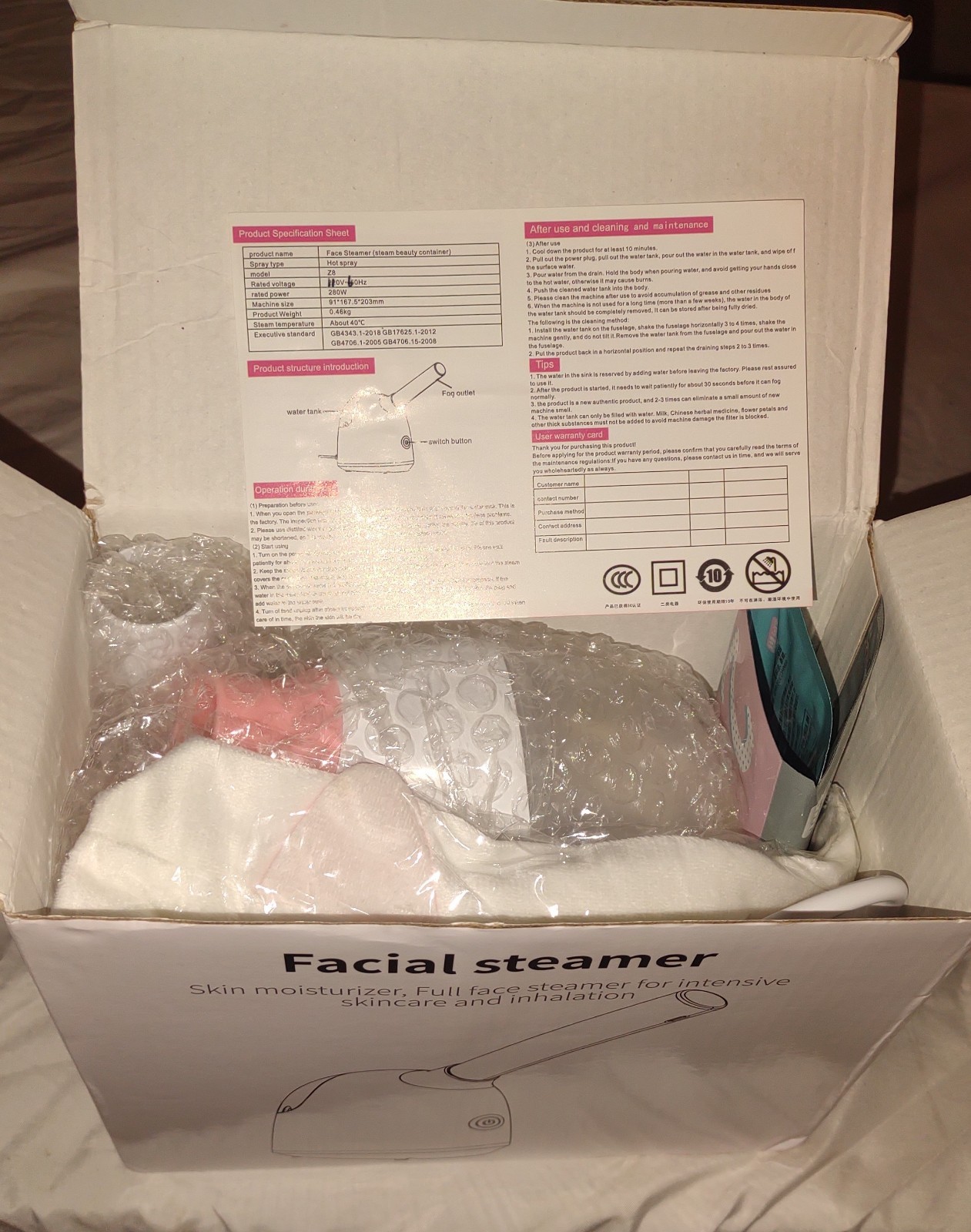 Facial Steamer Spa Professional Beauty Salon Skin Care Equipment