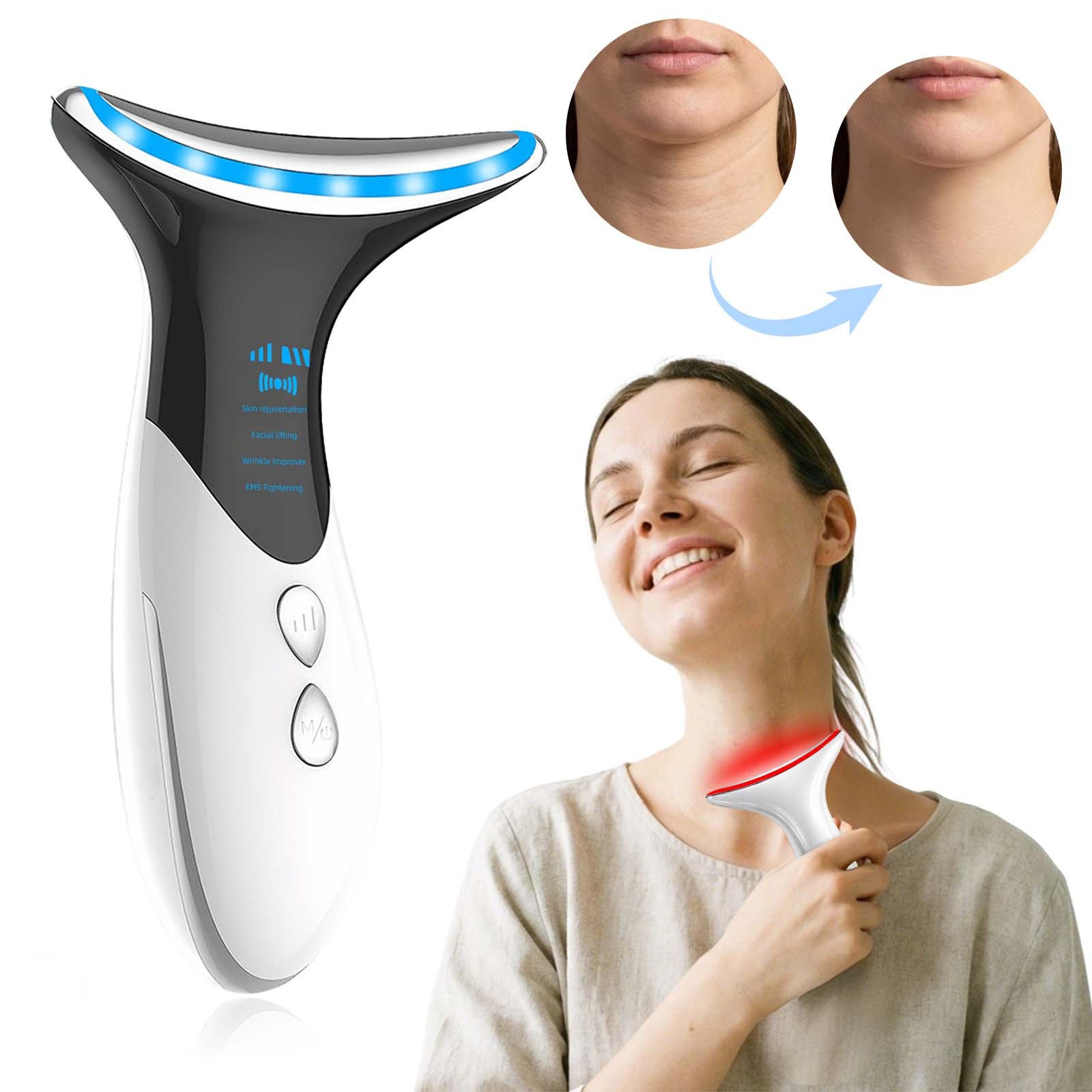 Microcurrent Device For Neck Face Skin Facial Lifting Tightening Light Therapy