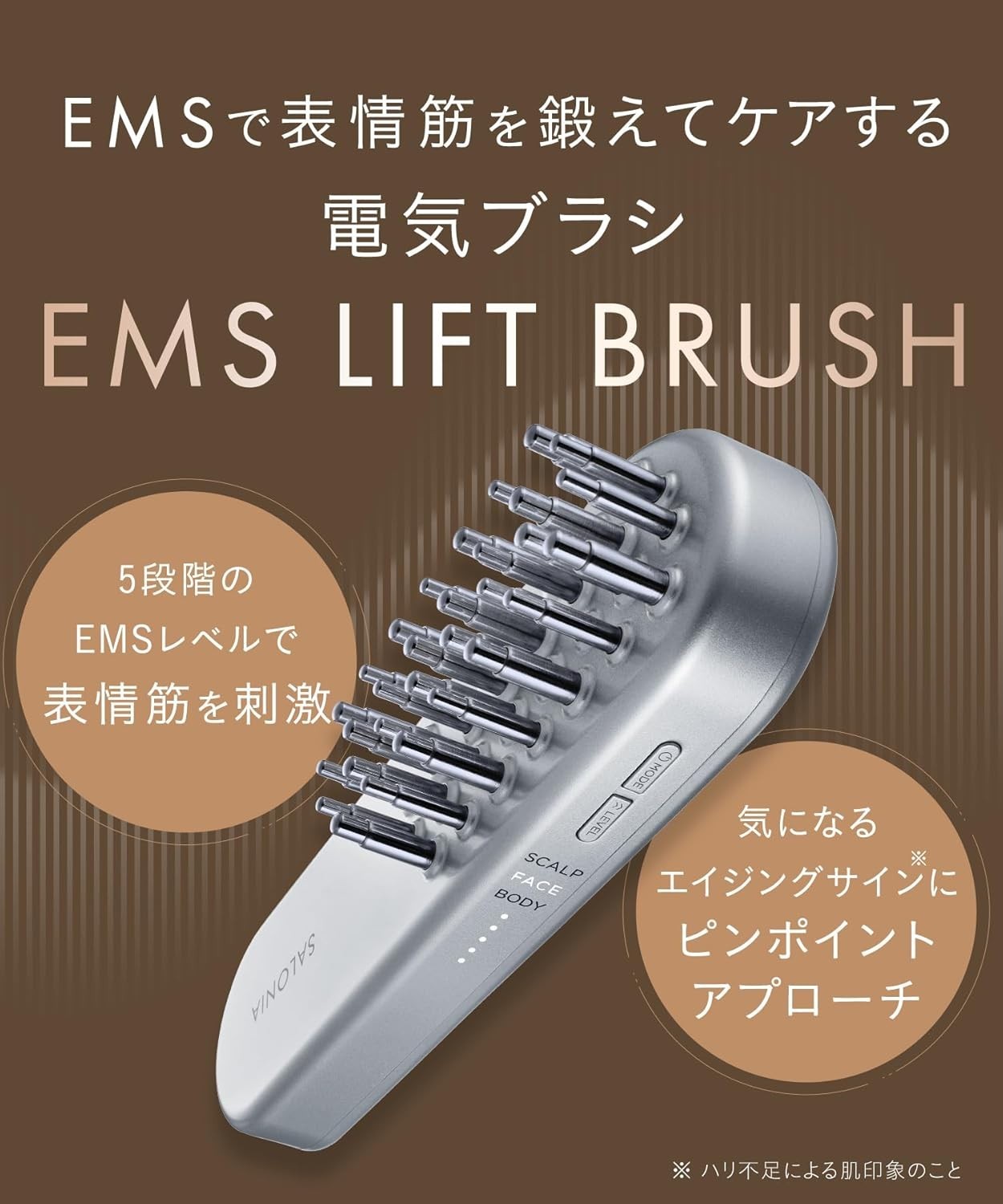 SALONIA EMS Lift Brush SAL22206SL Facial Scalp Care Beauty Device