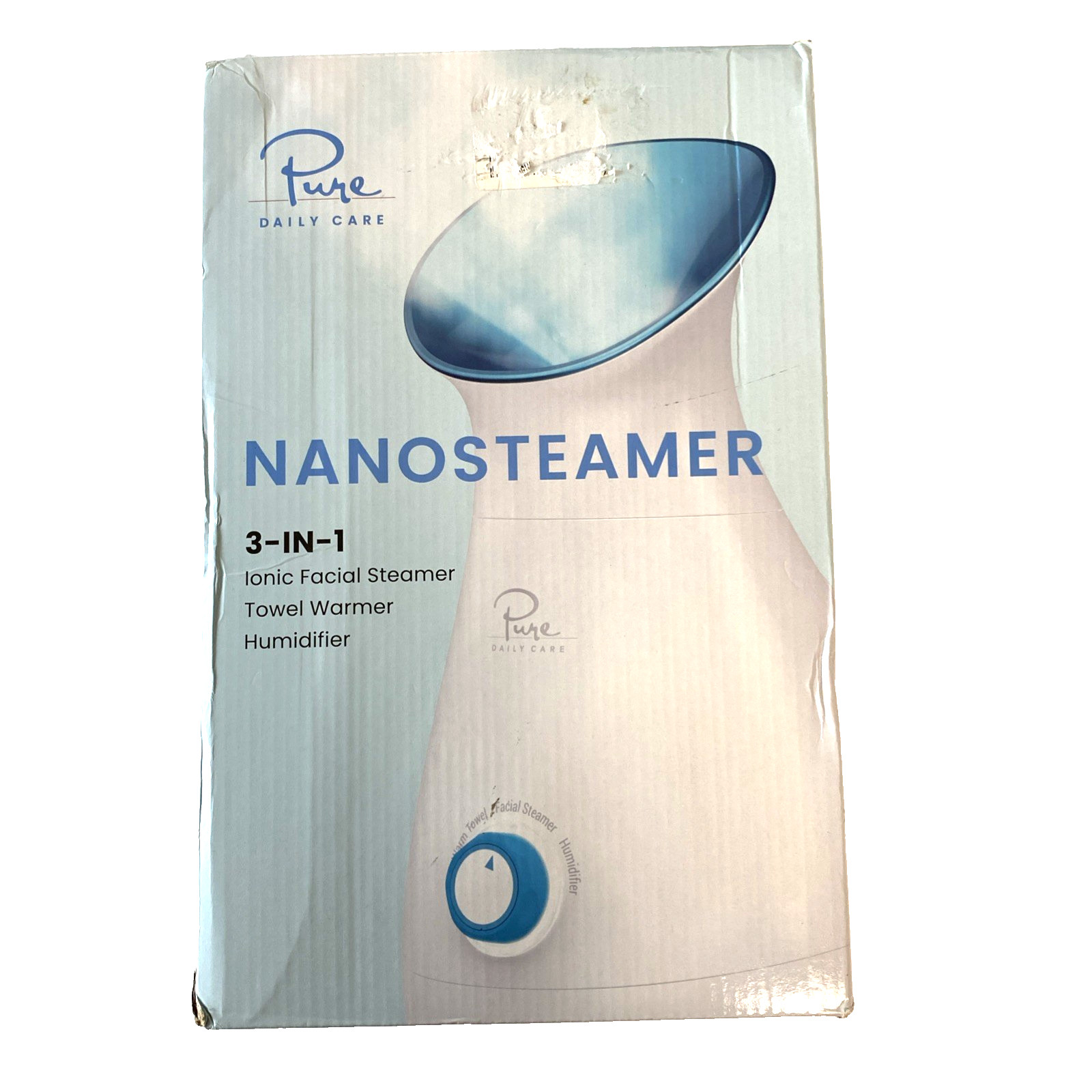 NanoSteamer Large 3-in-1 Ionic Facial Steamer Towel Warmer Humidifier New in Box