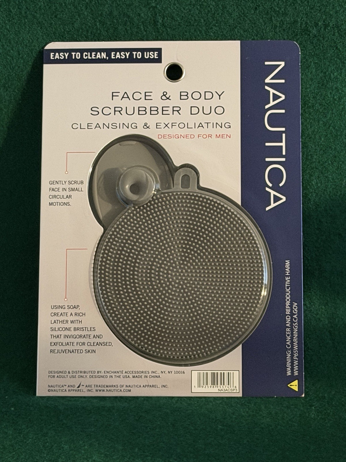 NAUTICA Face & Body Scrubber Duo Cleansing & Exfoliating Designed for Men