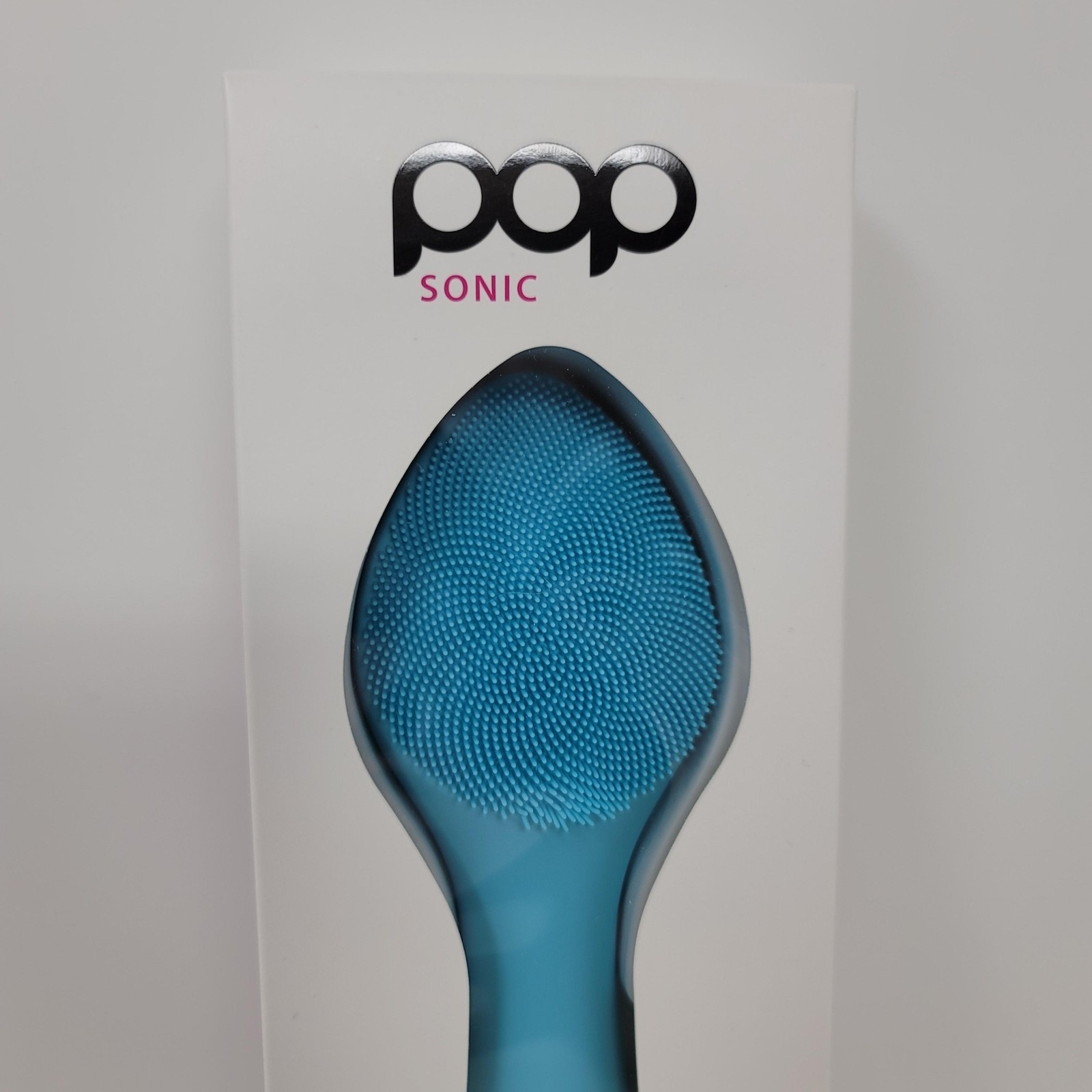 Pop Sonic Spade Face Neck Brush Silicone Sonic Cleansing Beauty Device Blue New