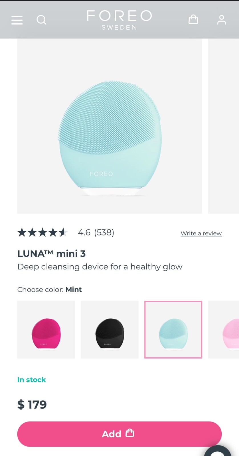 FOREO LUNA 3 Cleansing & Firming Massage Device Combination Skin *BRAND NEW*