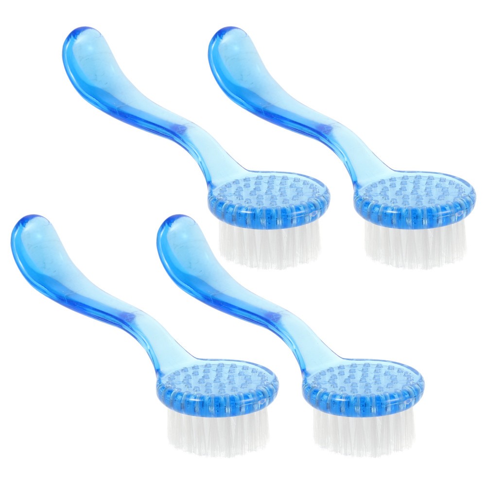 4Pcs Durable Face Cleaning Brush Ergonomic Handle Sky Blue for Home Use