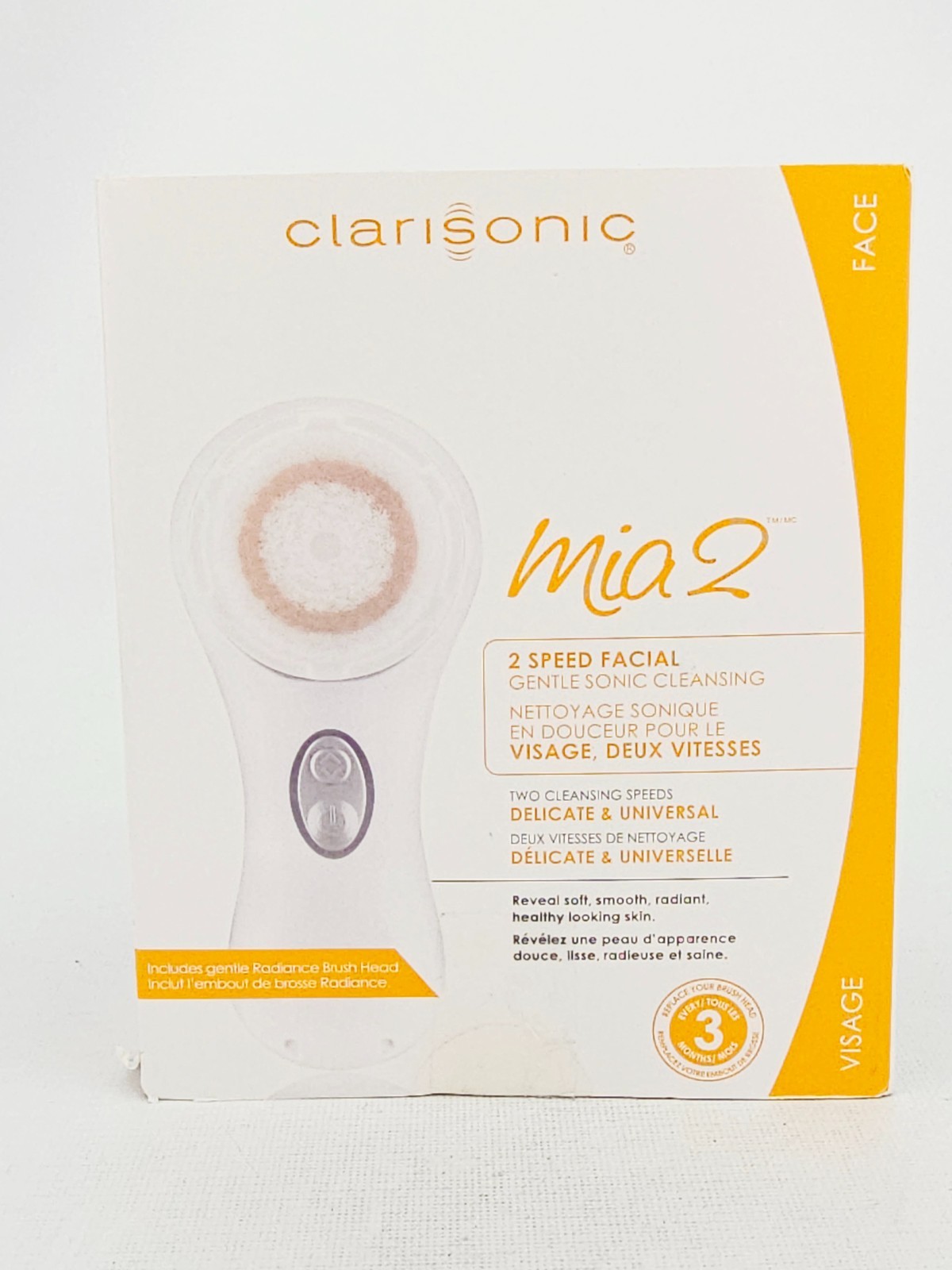 Clarisonic Mia 2 Gentle Sonic Facial Cleansing Device OPEN BOX 2 Speed Visage