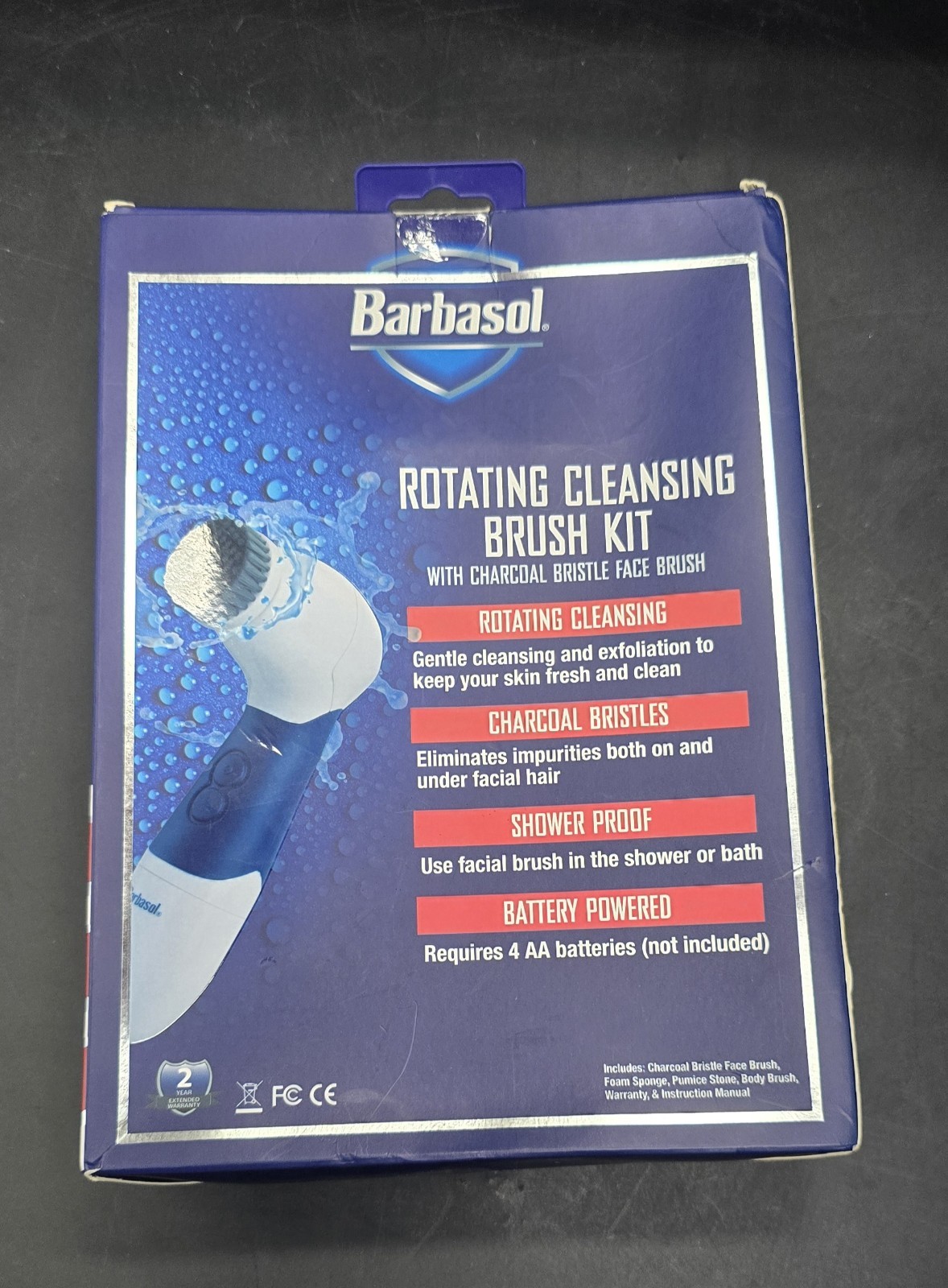 Barbasol Rotating Cleansing Brush Spa Kit Blue Battery Powered Waterproof NEW
