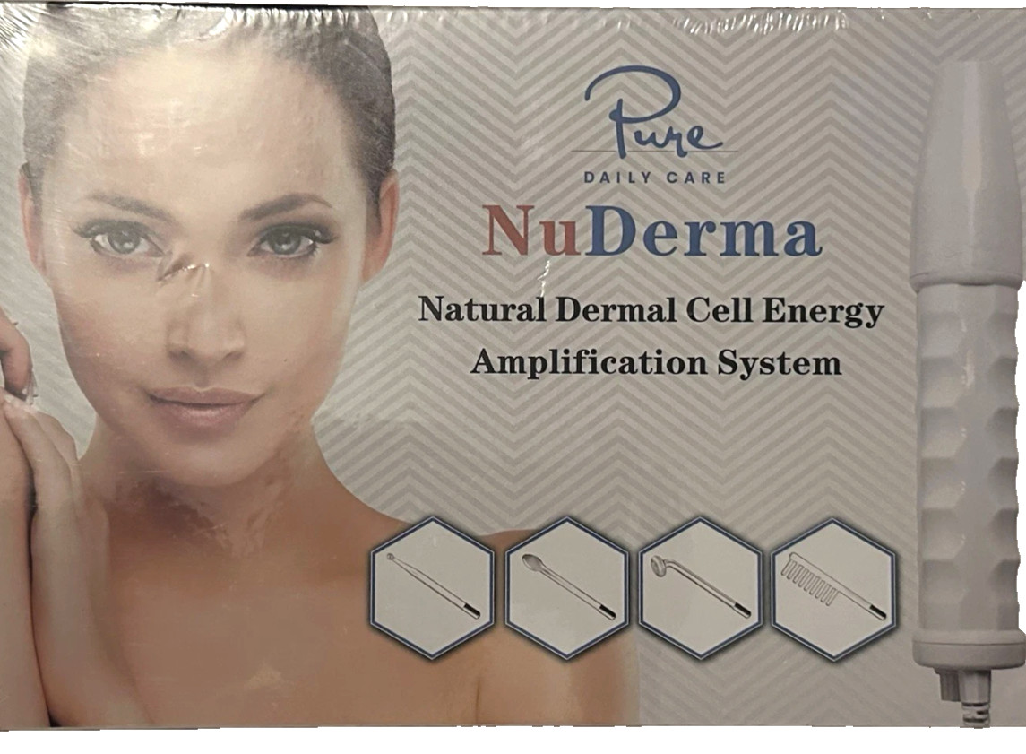 Nuderma Portable Handheld Skin Therapy Wand Machine W Neon Anti-Aging Tightening