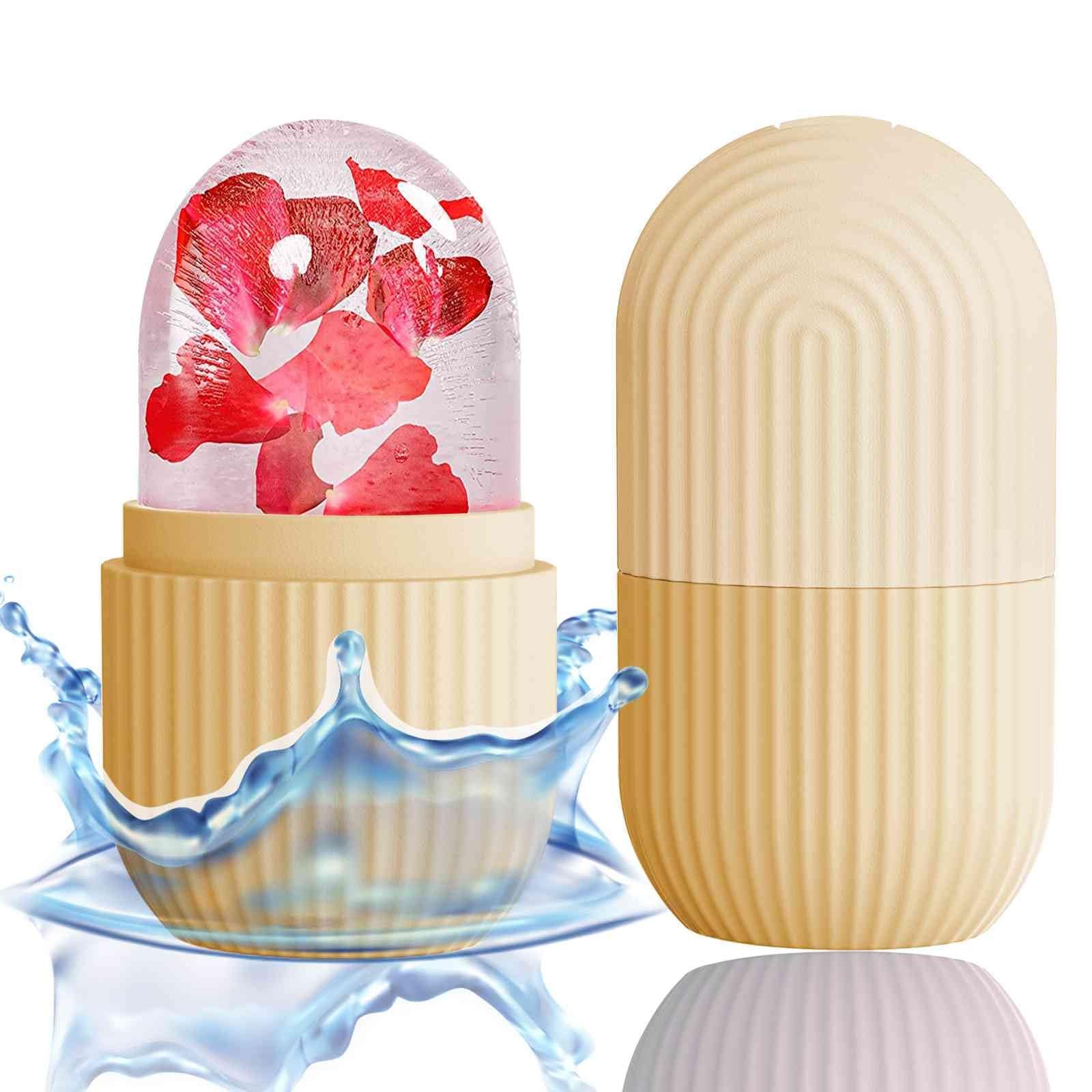 XHJRI Ice Face Roller Massager,Ice Cube for Face, Eyes and Neck Beige
