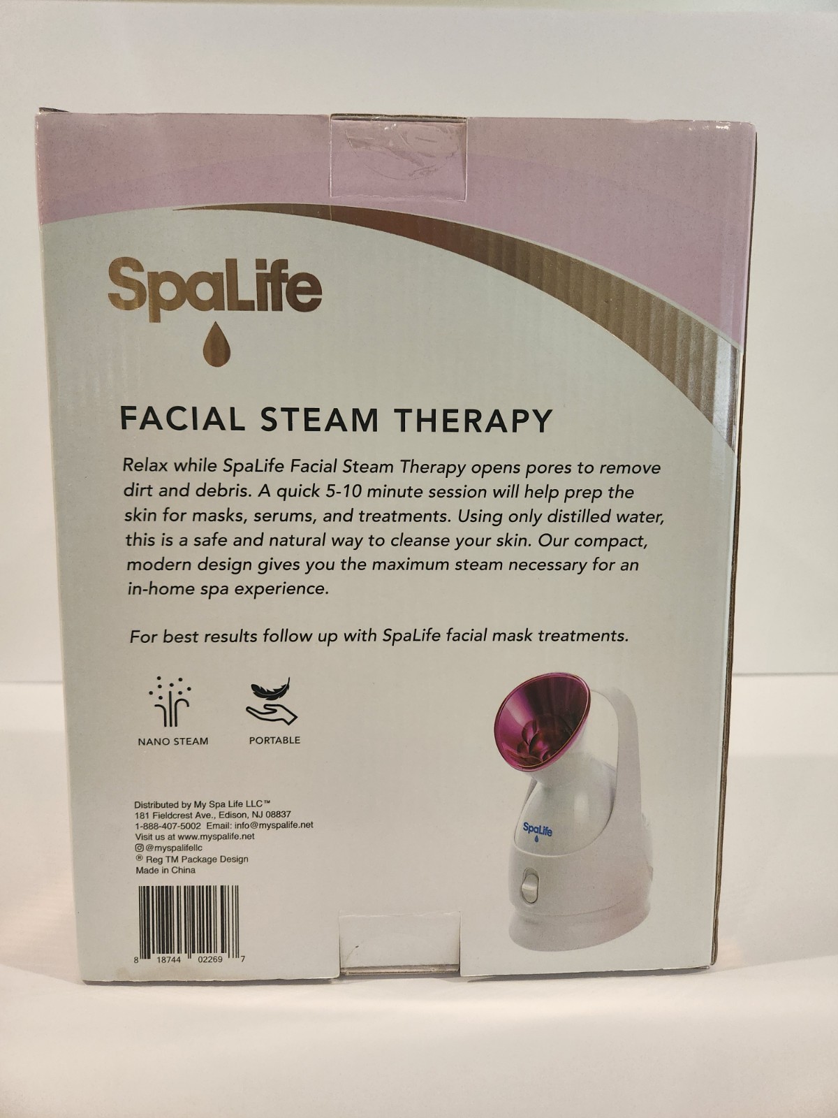 SpaLife Nano Facial Steam Therapy Portable Steamer Skincare NEW