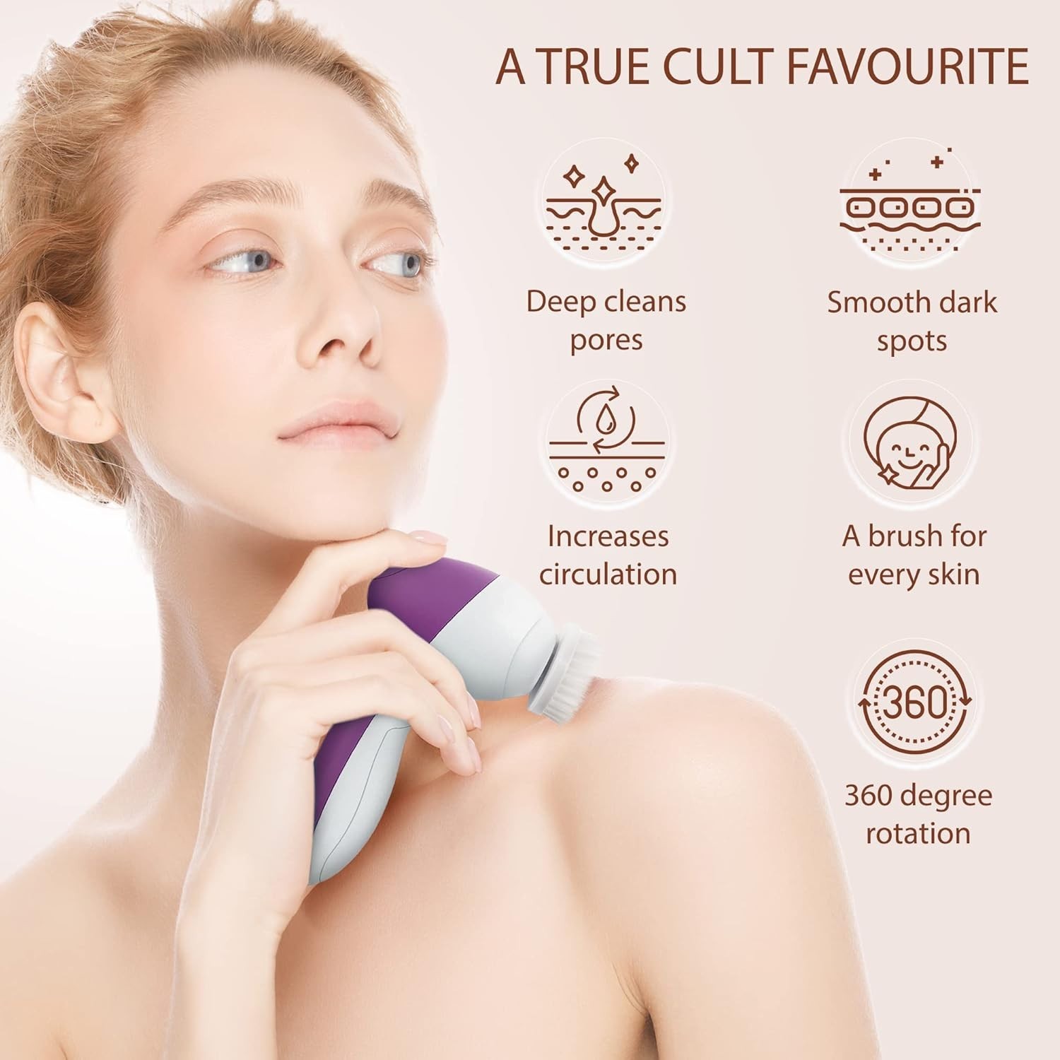 Amethyst Electric Facial Cleansing Brush – Deep Exfoliation & Spa Results