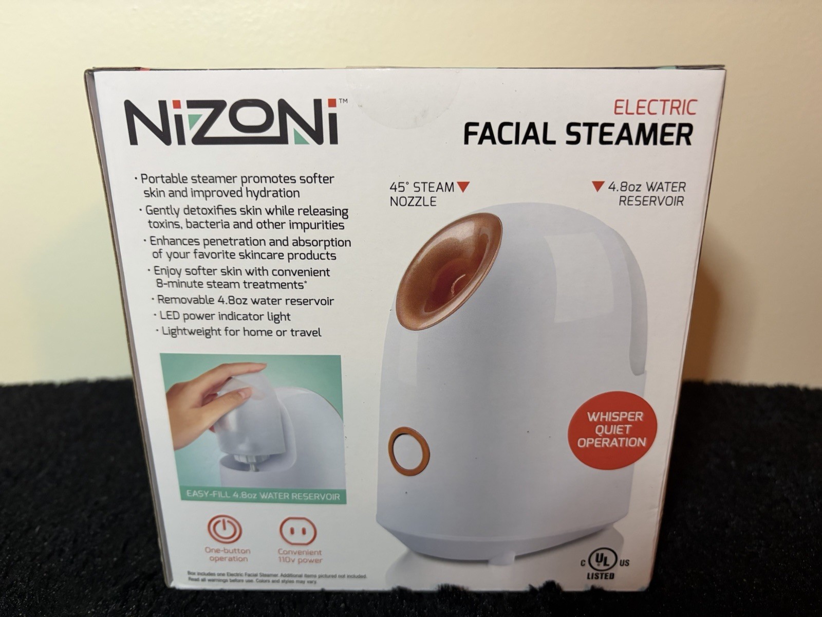 Nizoni Portable Skin Detoxifying Facial Steamer Deep Hydration, Electric
