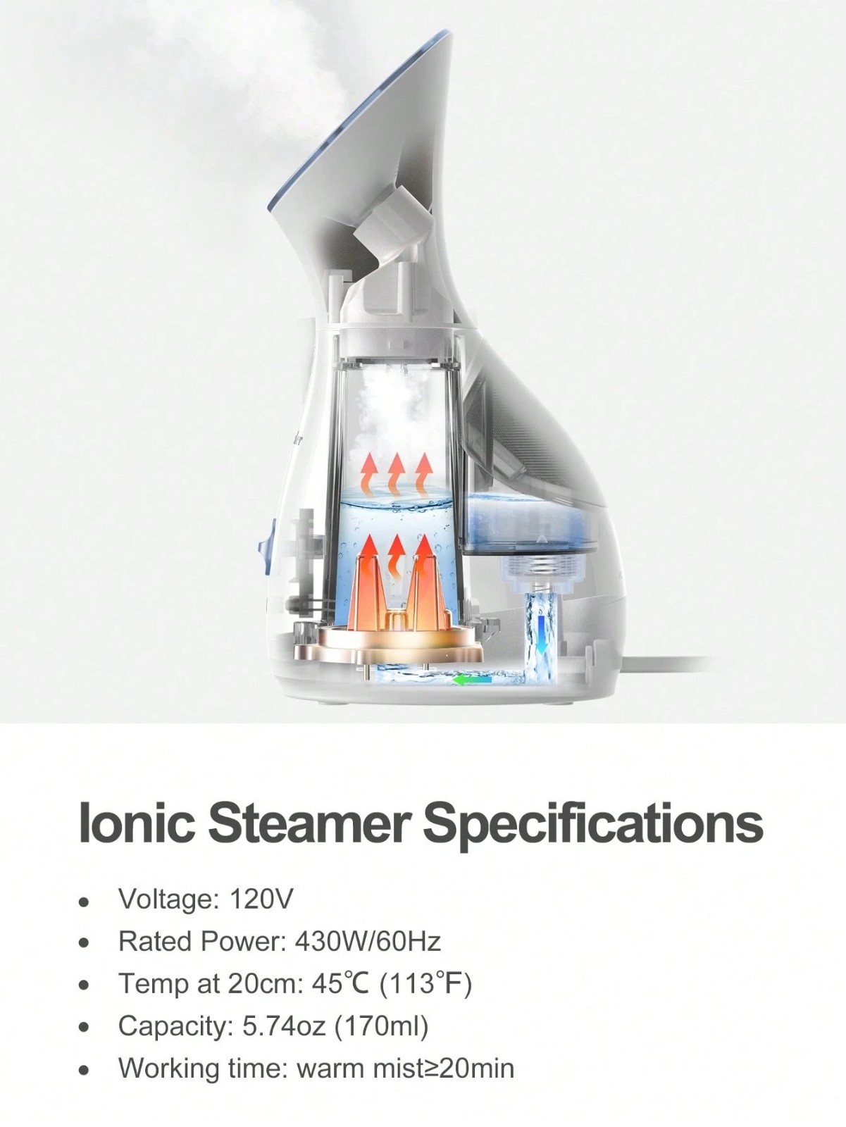 Professional Nano Ionic Face Steamer Deep Pore Cleaning Hot Mist US 110V