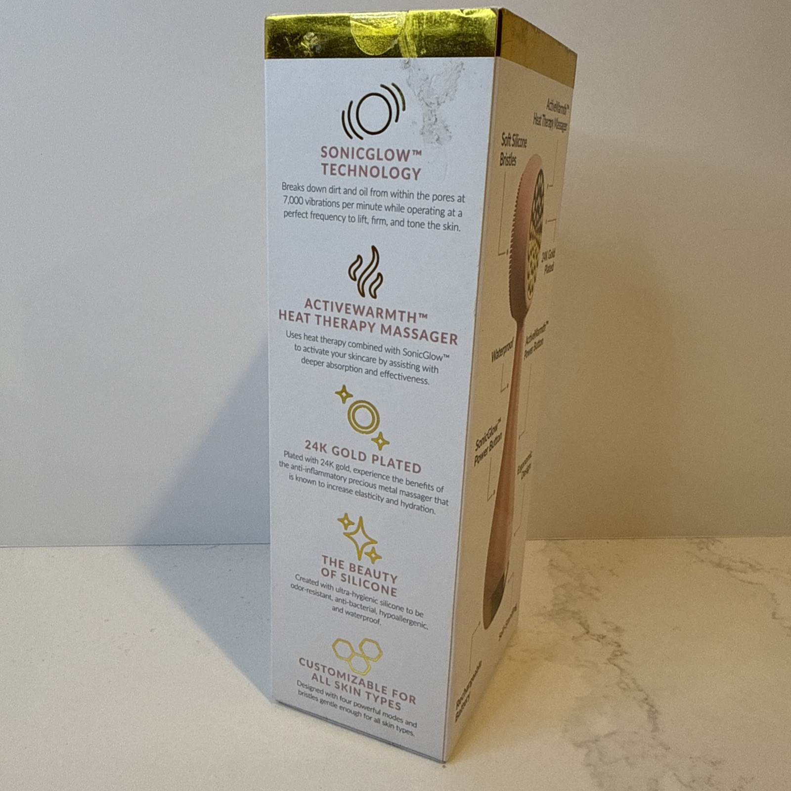 *NEW* Pmd Clean Pro Smart Facial Cleansing Device 24K Gold Plated heat Massager