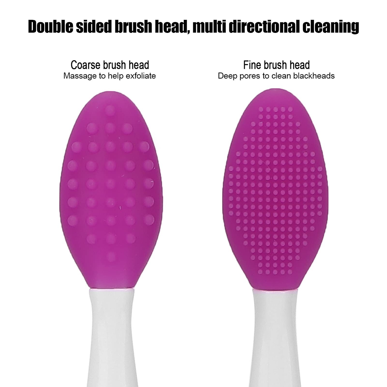 Nose Cleaning Tool, Double Sided Silicone Brush Cleansing Purple